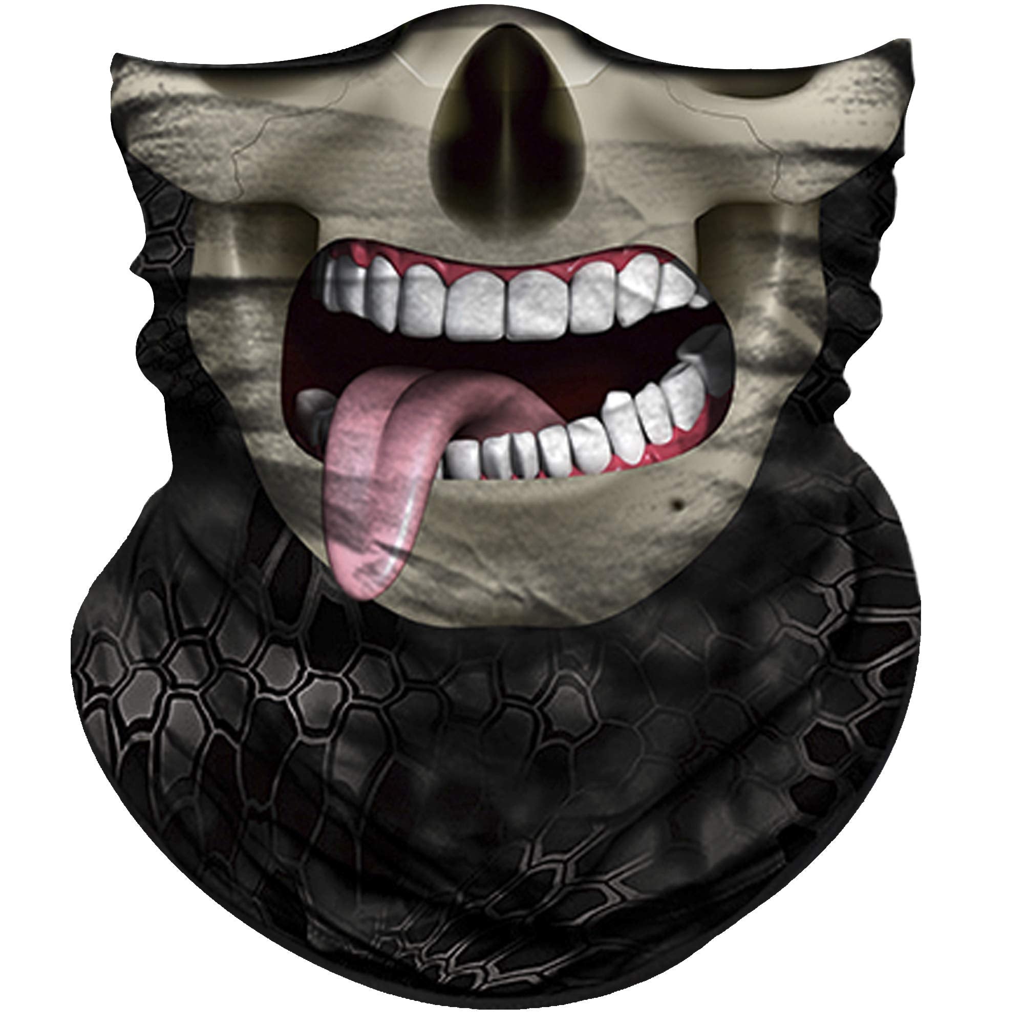 Obacle Half Face Mask Sun Dust Wind Protection Durable Tube Bandana Skull Skeleton Face Mask For Men Women Bike Riding Motorcycl