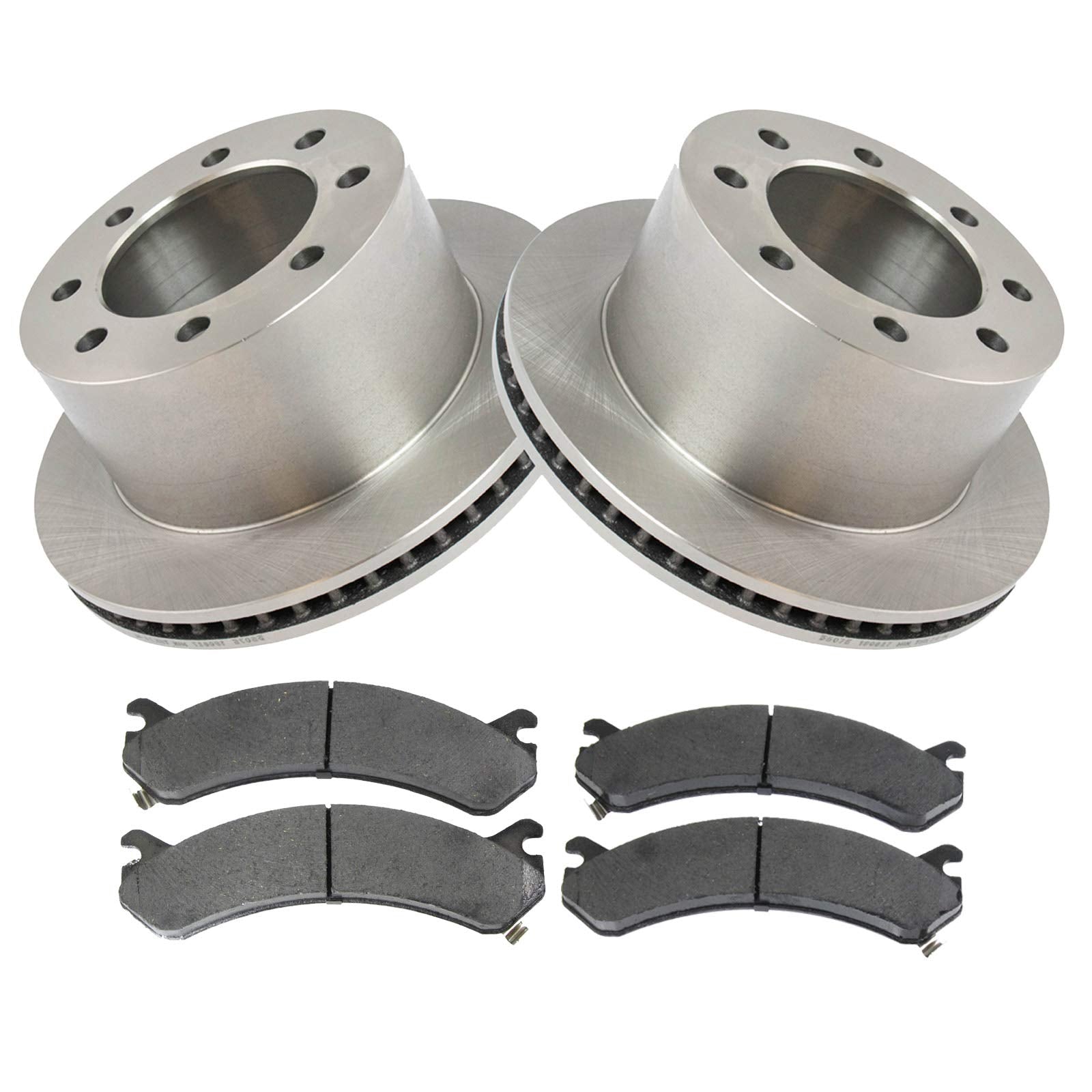 Trq Dually Rear Brake Rotor & Ceramic Metallic Pad Set For 03-10 Express Savana Van