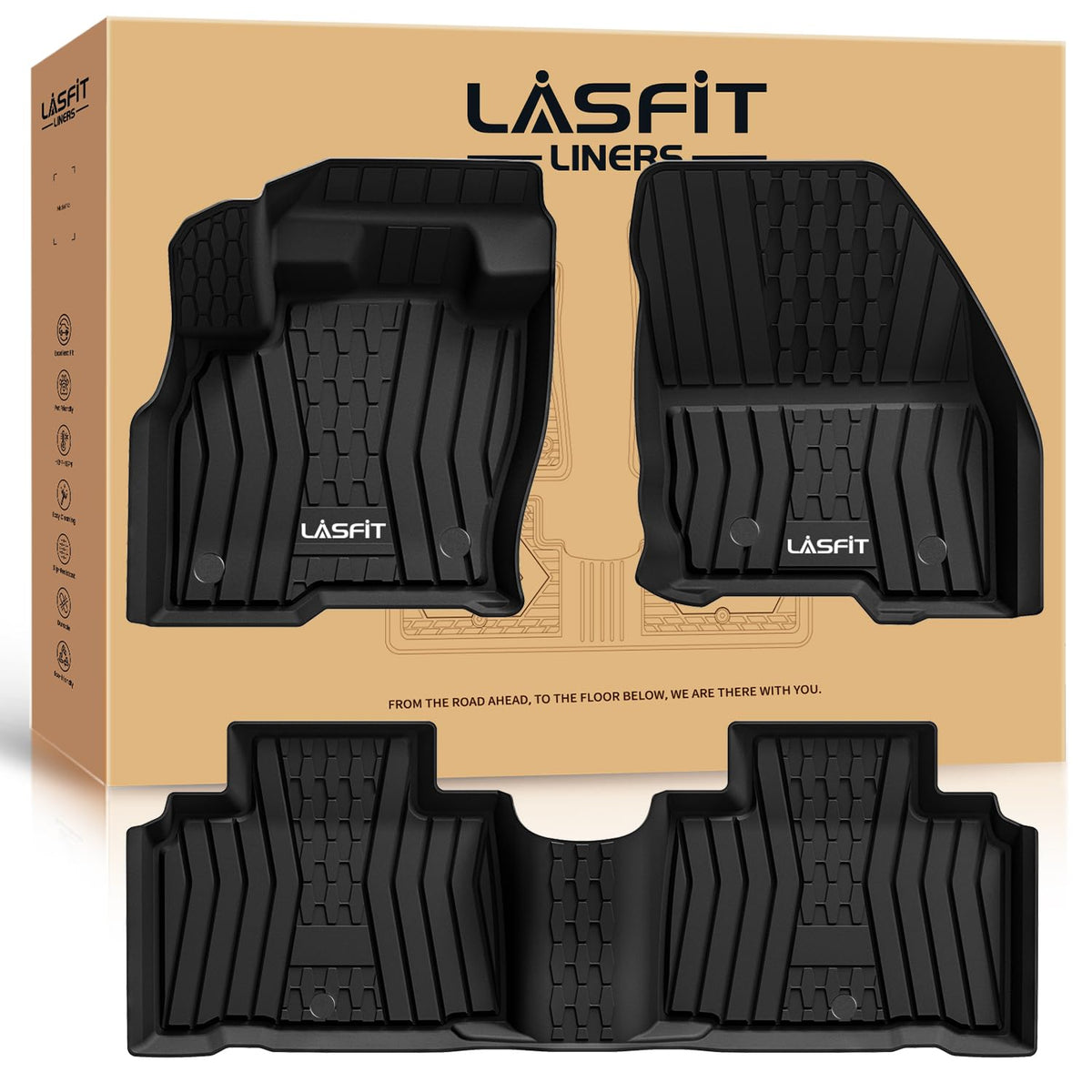 Lasfit Floor Mats Fit For Lincoln Nautilus 2019-2023/ For Lincoln Mkx 2018 2017 2016 All Weather Floor Mats Custom Fit Floor Lin