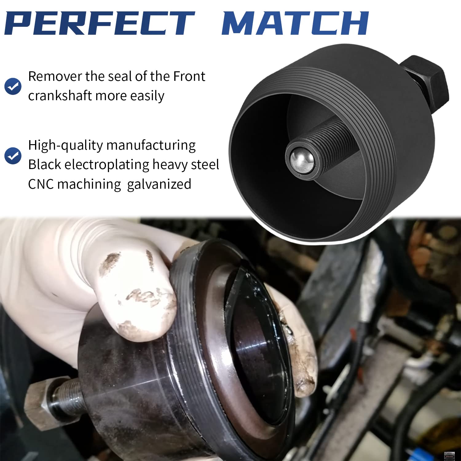 303-1510 6.7L Front Crankshaft Seal Remover Tool, Fits for 2011-2021 Ford Super Duty F-250/350 /450/550, 6.7L Power Stroke Diese