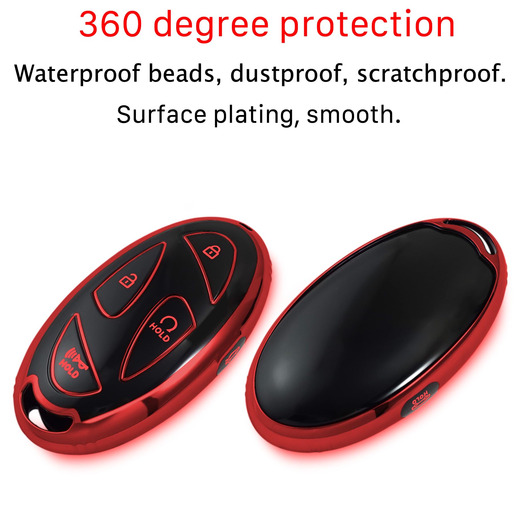 Kirsnda Hyundai Key Cover - Fob Case Tpu Protection Compatible With Ioniq 6 Grandeur Gn7 Kona 2023/24 Smart Remote Key (Red, 5 B