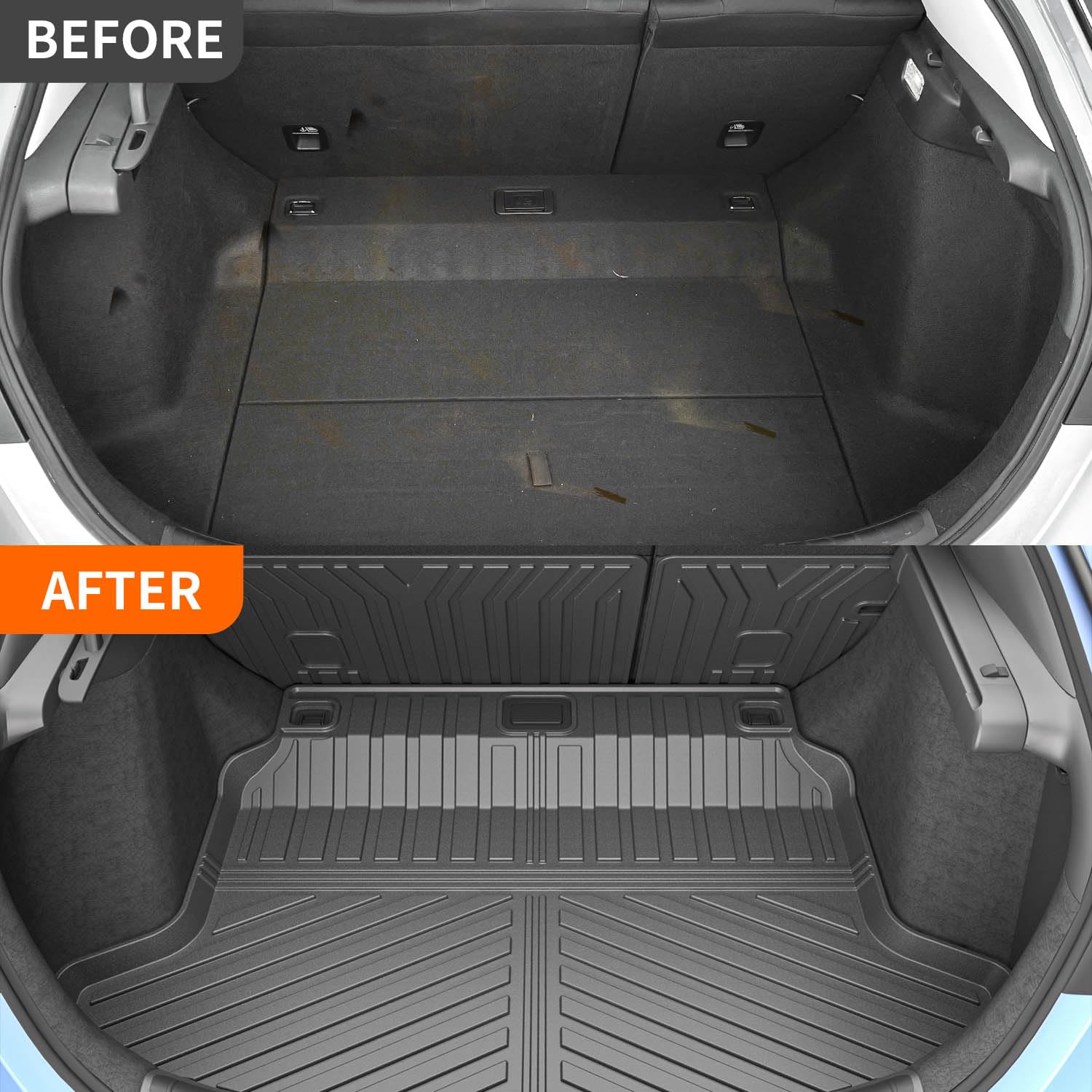 Powoq Trunk Mat Compatible With 2022-2024 2025 Honda Civic Hatchback Backrest Mat Tpe Cargo Liner Replacement For 2022-2025 Hond