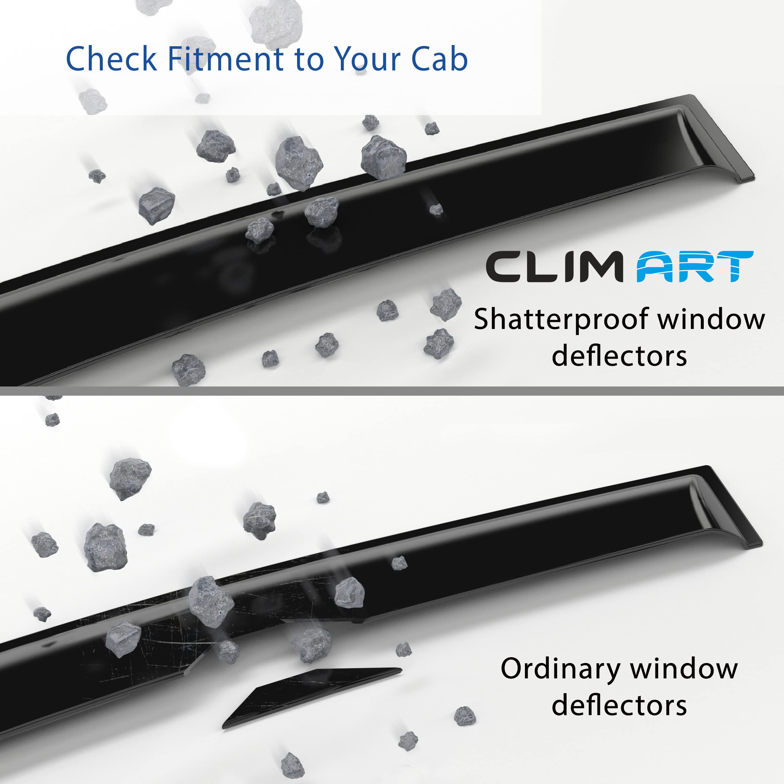 Clim Art In-Channel Incredibly Durable Rain Guards For Ford Fusion 2013-2020, Original Window Deflectors, Vent Window Visors, Ve