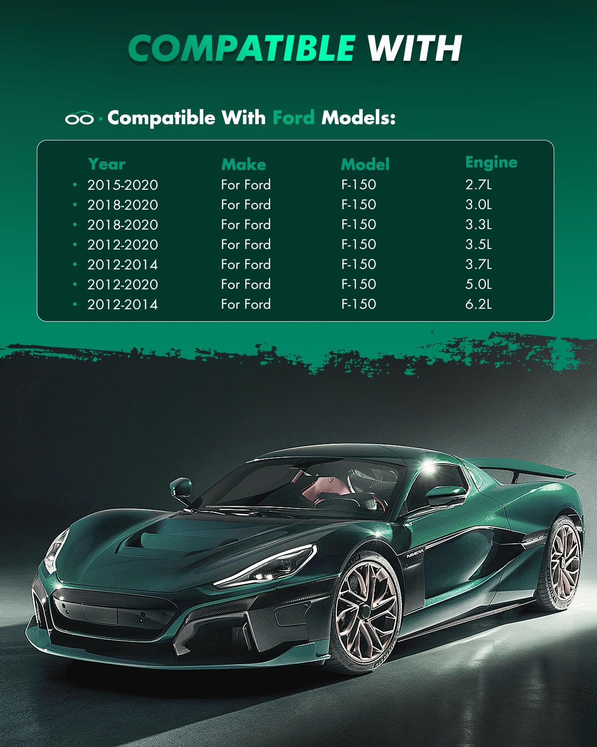 Scitoo D1602 Rear Semi-Metal Brake Pads Sets Fit For Ford For F-150 2012-2020