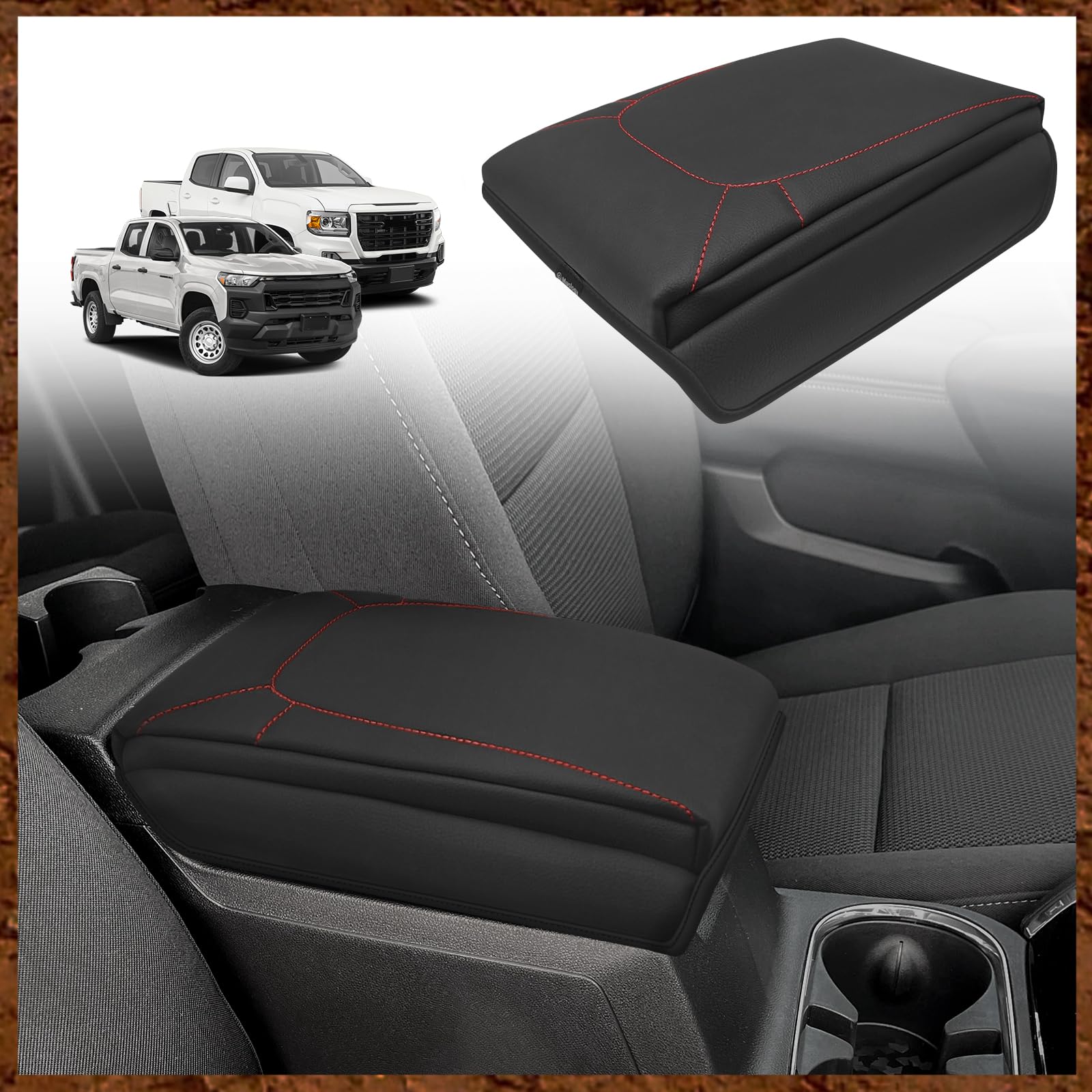 Muslogy Center Console Armrest Cover Compatible With Chevrolet Colorado/Gmc Canyon 2023-2025 Accessories Arm Rest Cushion Anti-S