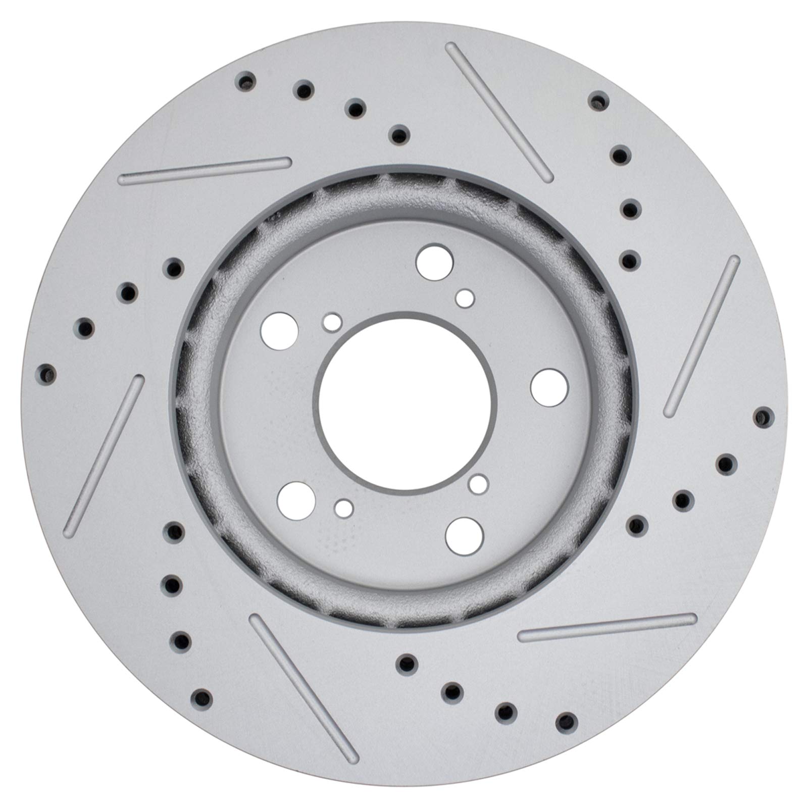 Trq Front Performance Brake Rotors Set Premium G-Coated Cross Drilled & Slotted Compatible With 2005-2010 Honda Odyssey