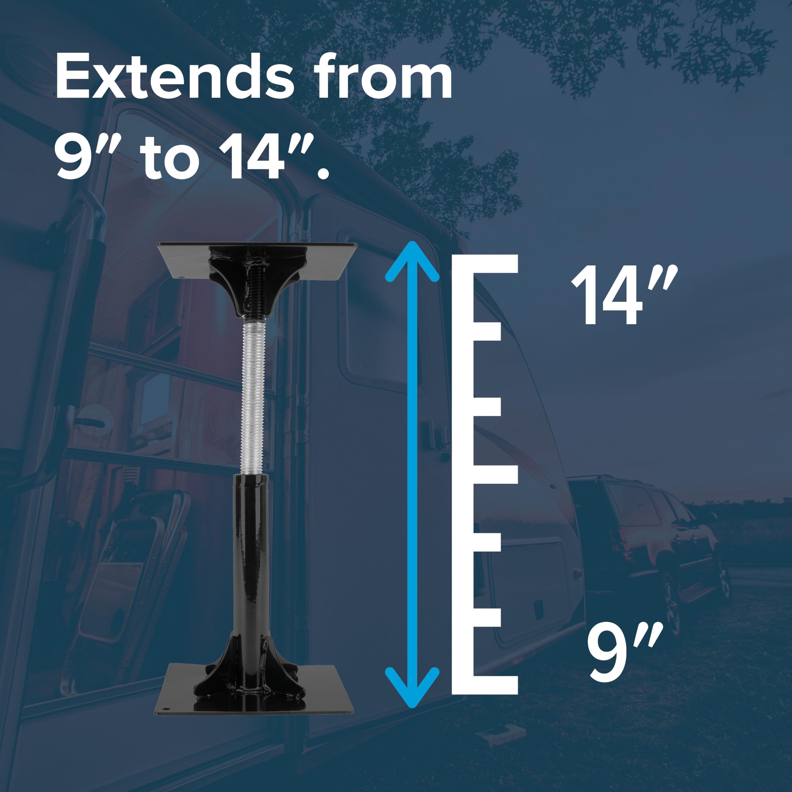 Camco Adjustable Rv Stabilizer, 6-Inches X 6-Inches - Gives Your Rv Greater Stability Under The Front Or Rear (44531)