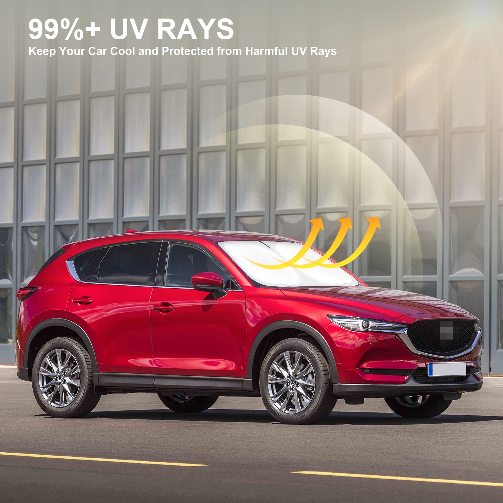 Shinehome Car Windshield Sun Shade Compatible With 2017-2023 2024 2025 Mazda Cx-5 Cx5 Accessories Sport, Touring, Grand Touring,