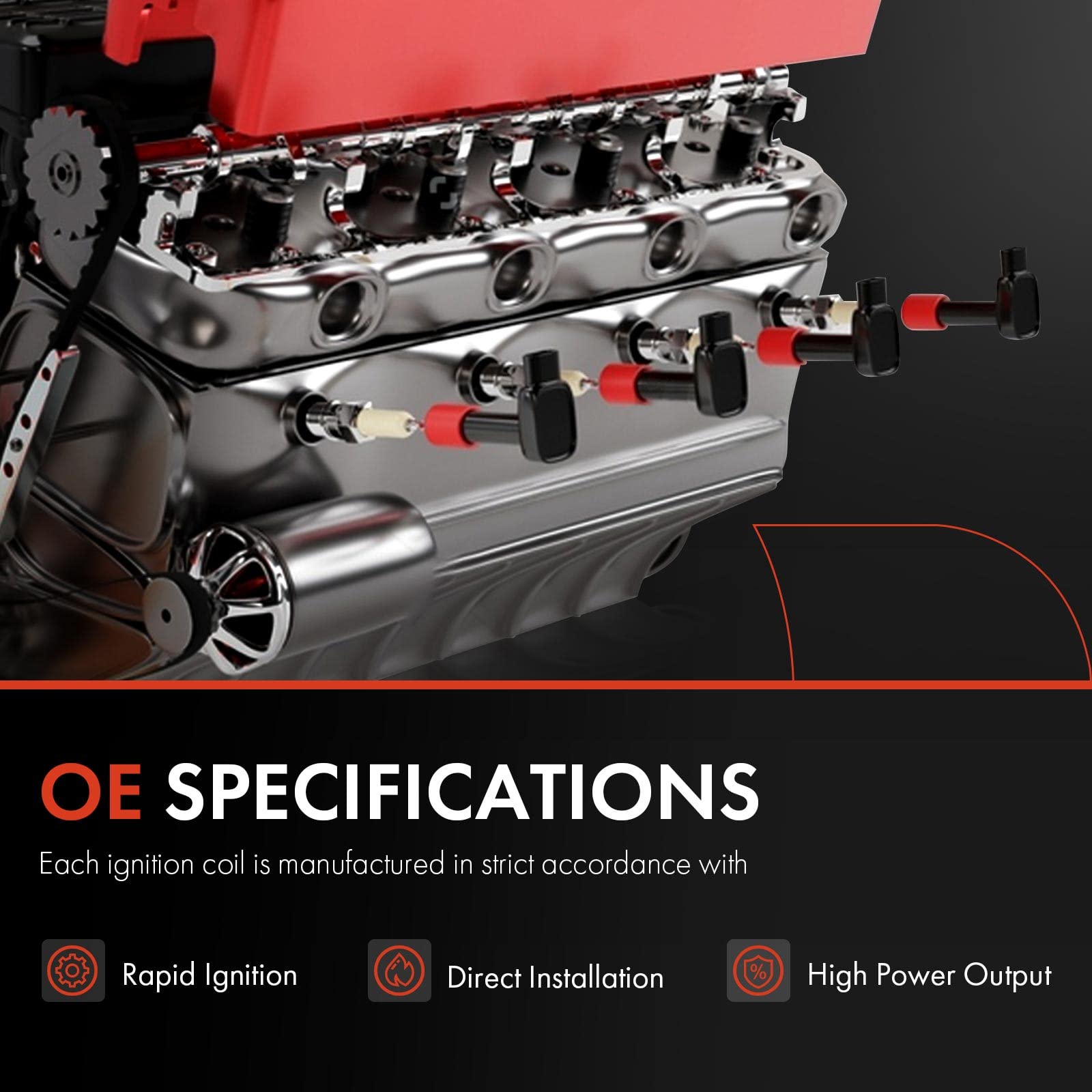 A-Premium Engine Ignition Coil Pack Compatible With Land Rover Lr2 Volvo S60 S80 V70 Xc60 Xc70 Xc90 L6 3.0L 3.2L 6-Pc