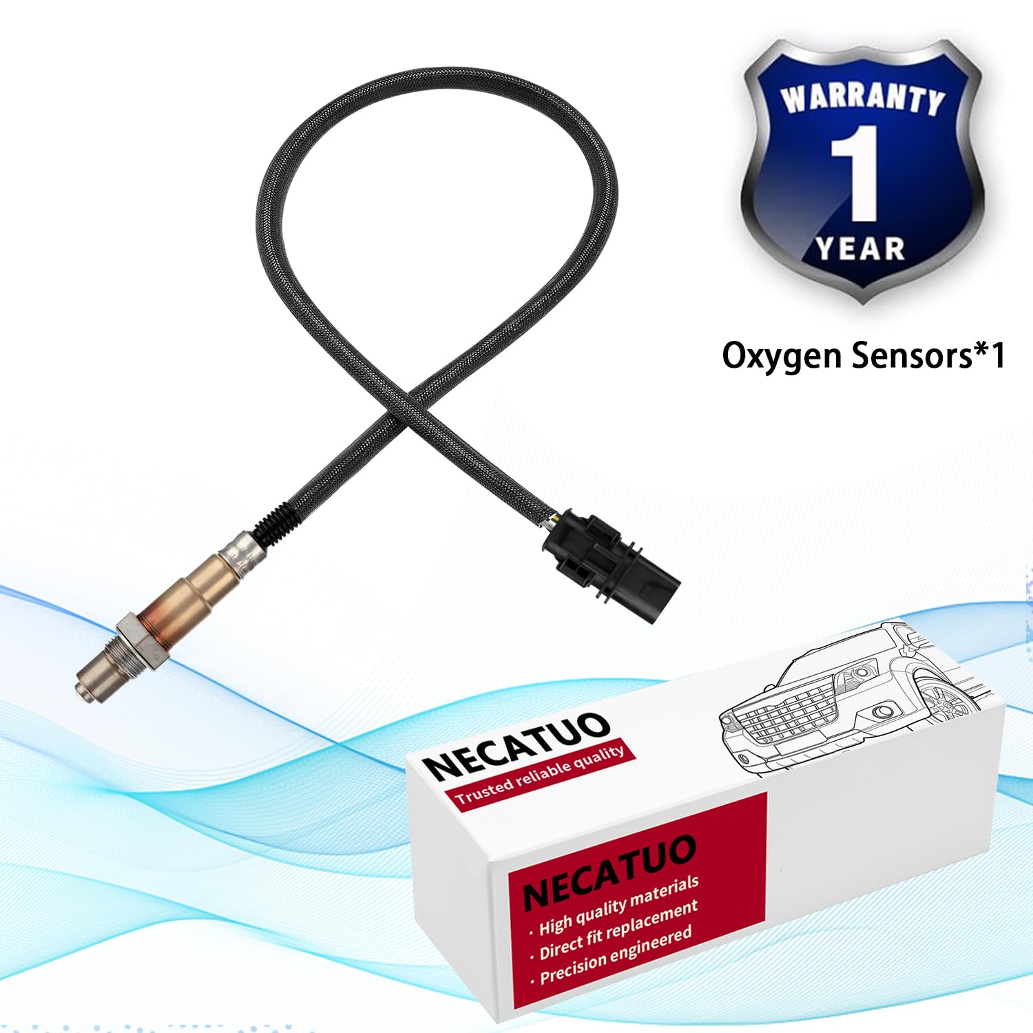 Necatuo 234-5107 Upstream O2 Oxygen Sensor Heated Air Fuel Ratio Compatible With Jetta Golf Passat Cc A3 Tt Accent Veloster Expe