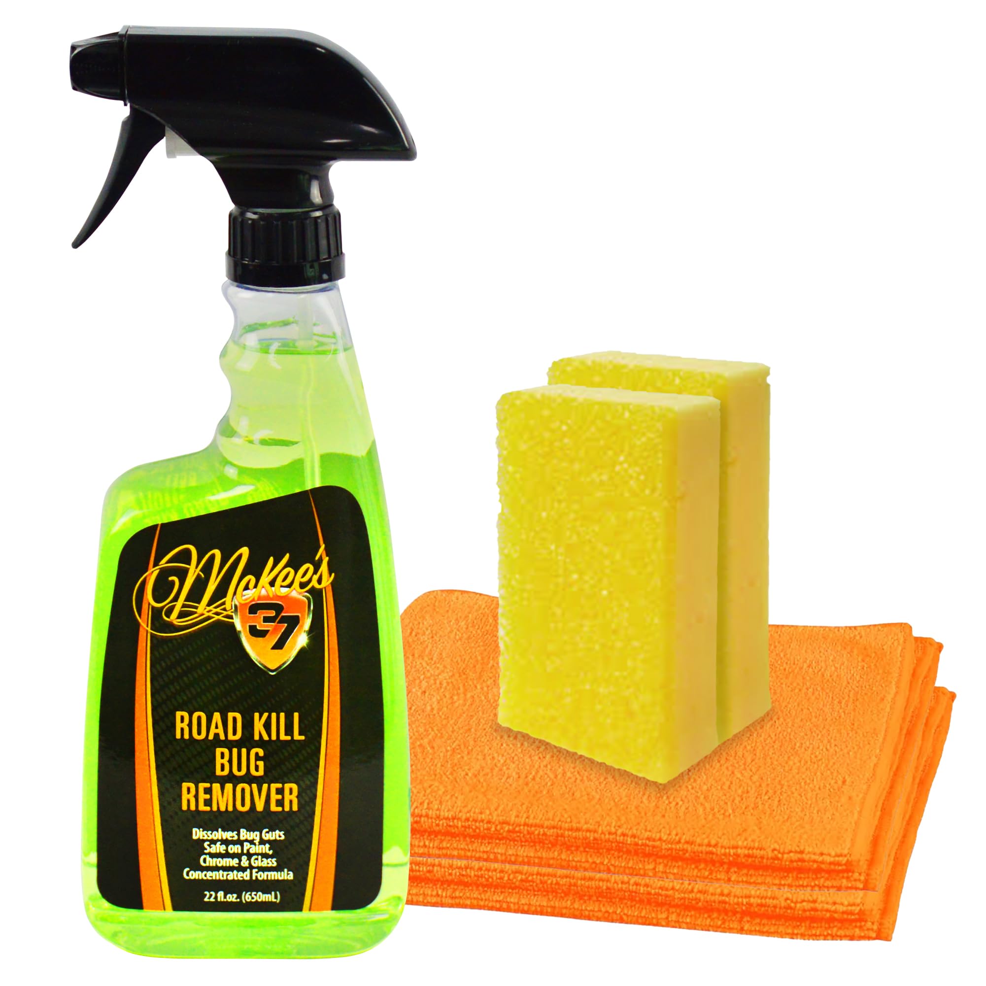 Mckee'S 37 - Road Kill Bug Remover Combo | Powerful Bug Remover For Cars Exterior With Safe & Effective Microfiber Scrubber (22