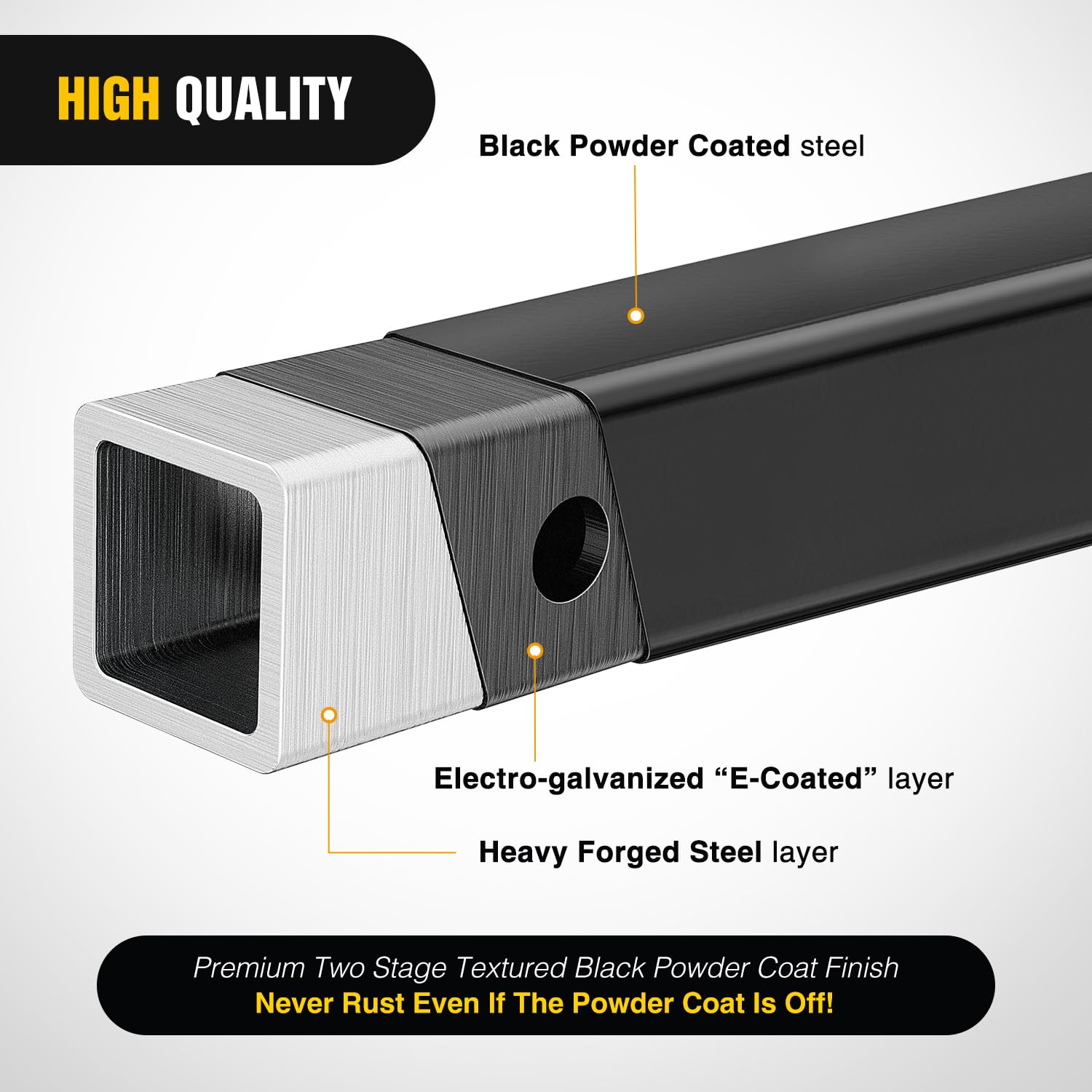 Nilight Trailer Hitch Receiver Extender Adapter Reducer 2 To 1-1/4 Inch Hitch Adapter 6-4/5 Inch Extension Sleeve Convertor 350L
