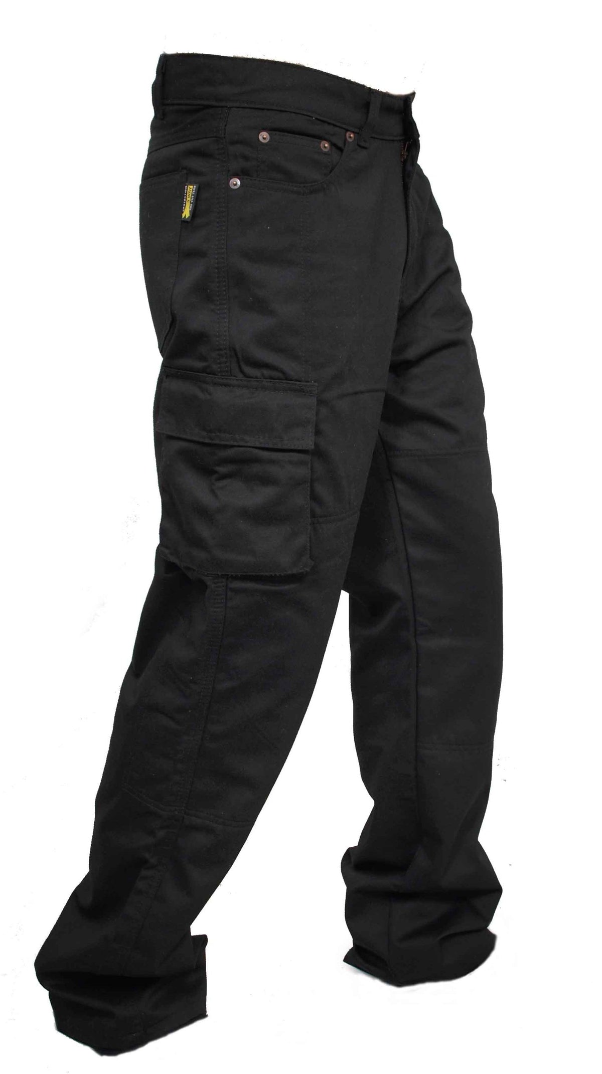Newfacelook Men's Motorcycle Cargo Jeans Pants Reinforced with Aramid Fiber, Black, W32 L34
