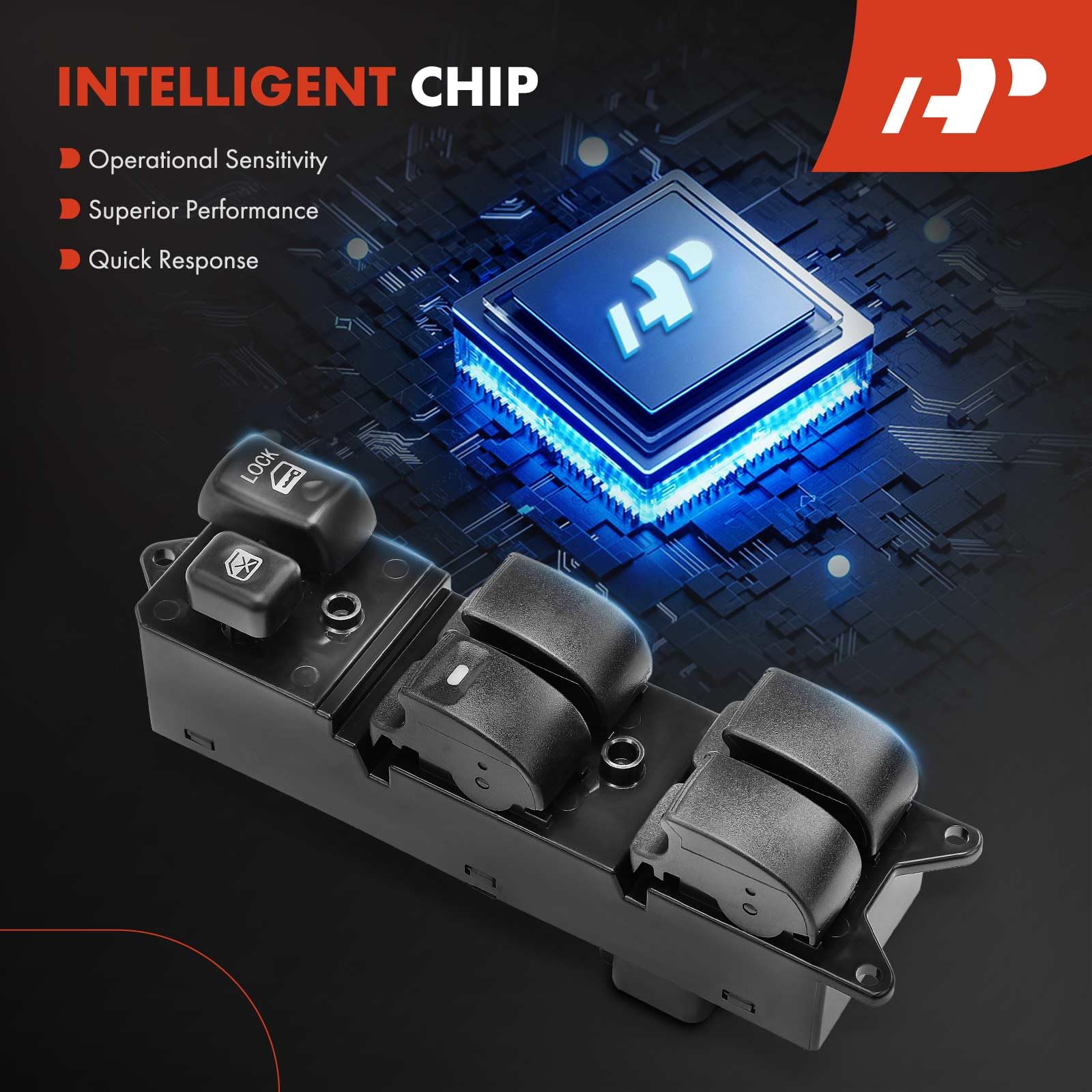 A-Premium Master Power Window Switch Compatible with Mitsubishi Lancer 2008-2015 L4 2.0L 4-Door Sedan, Front Left Driver Side, Replace# 8608A068