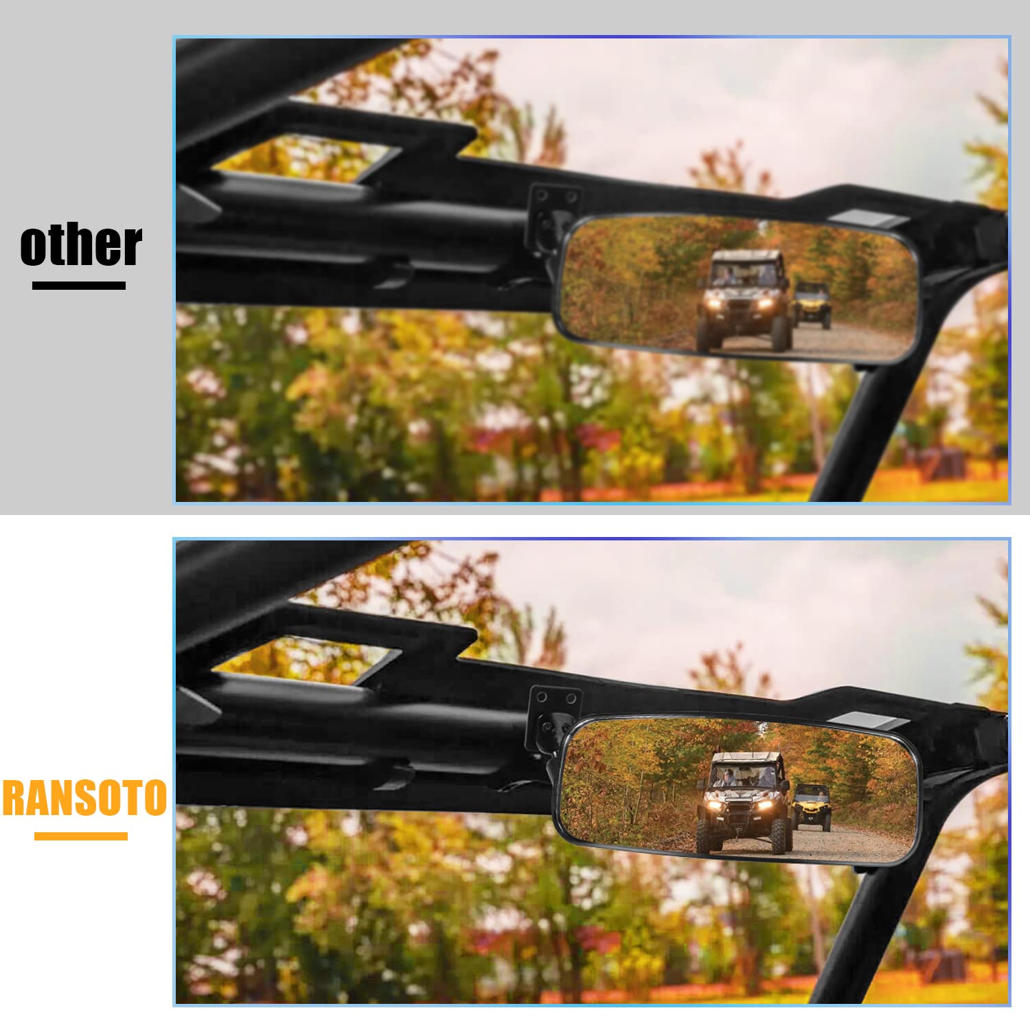 Ransoto Utv Defender Rear View Center Mirror Compatible With Can-Am Defender Hd 5/8/ 10/ Max 8/ Max 10 And Polaris Rzr Can-Am Maverick Honda Pioneer Kawasaki Teryx