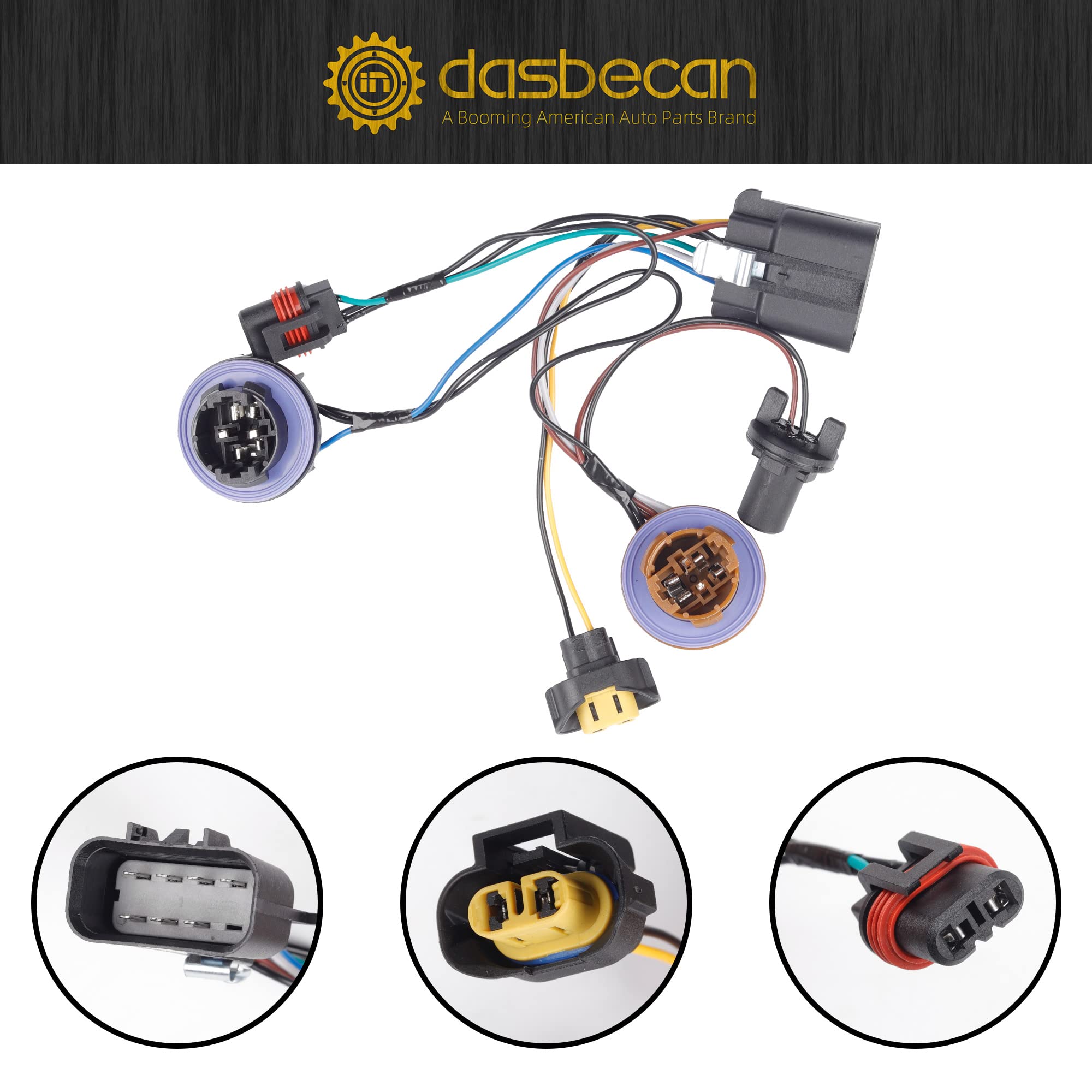 Dasbecan 15950809 Headlight Headlamp Wiring Harness Compatible With Chevy Tahoe Suburban 1500 2500 Avalanche 2007-2014 Gm Suv Re