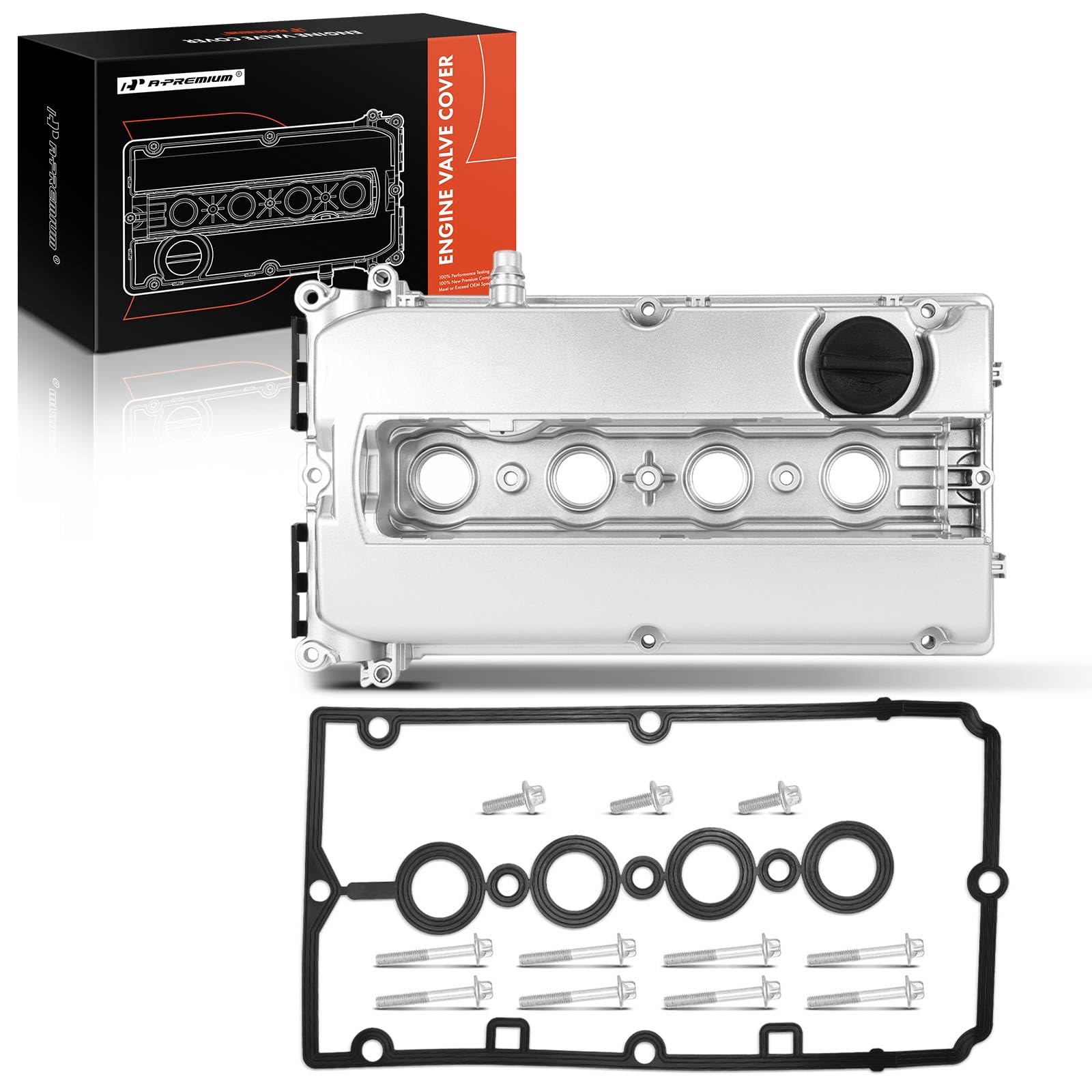 A-Premium Engine Valve Cover Kit Compatible With Chevy Cruze, Sonic, Trax, Aveo, Aveo5, L4 1.6L 1.8L (Upgraded Aluminum Type)