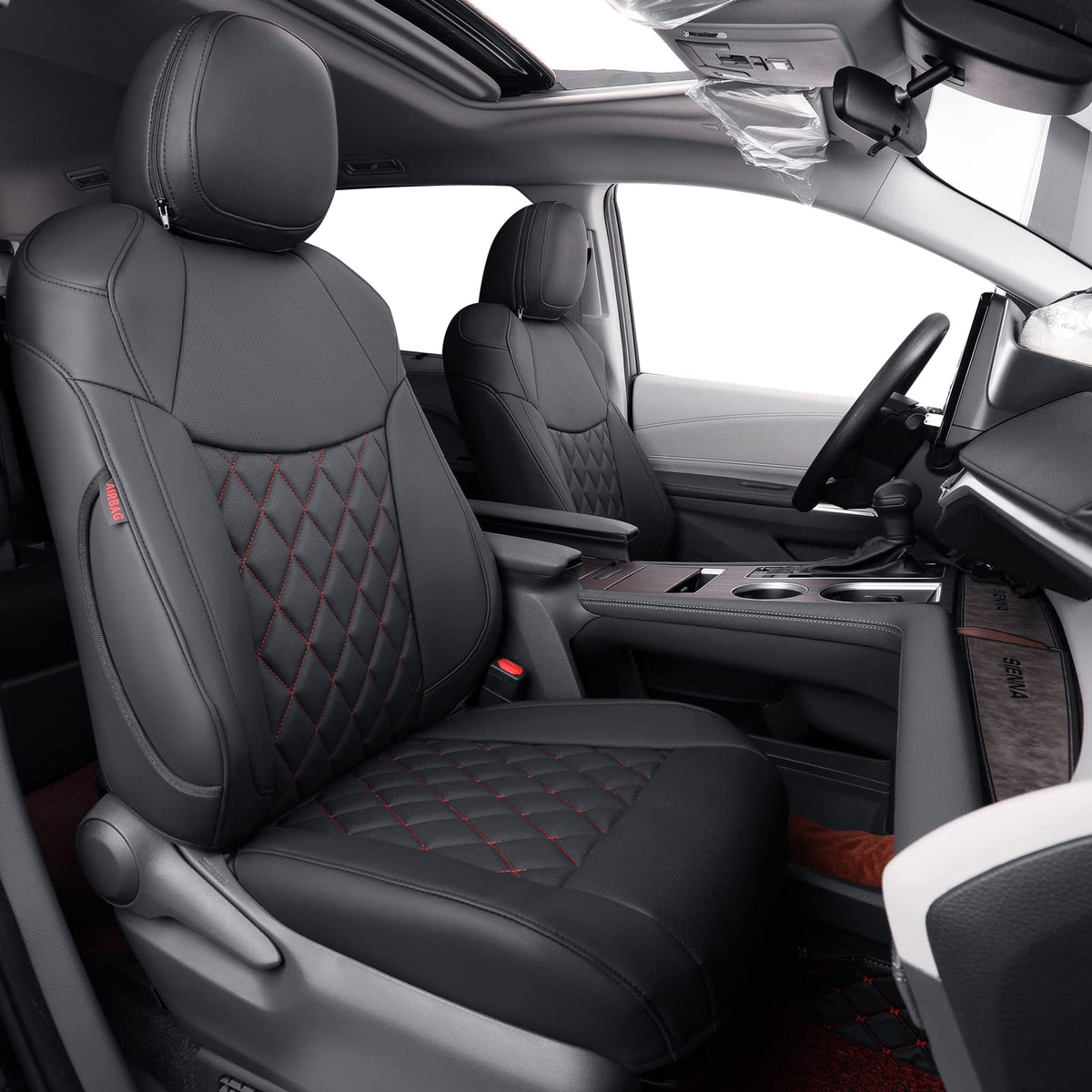 coverdream Sienna Seat Covers Custom Fit for 2021-2025 Toyota Sienna XSE,XLE(7-Seater),Limited,Platinum,2nd Row Without Leg Rest