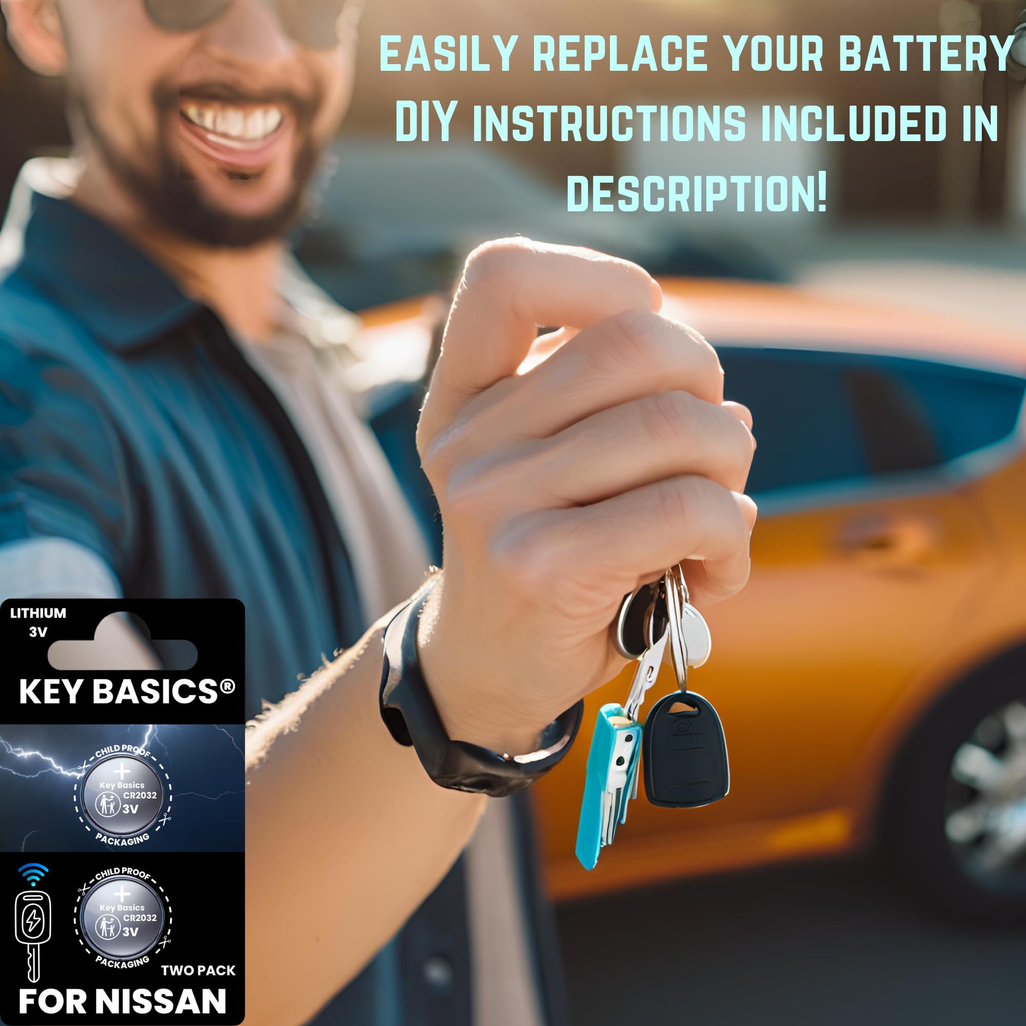 Key Fob Replacement Batteries for Nissan (Rogue Altima Sentra Frontier Pathfinder Kicks Murano Armada Juke Leaf Maxima Quest Tit