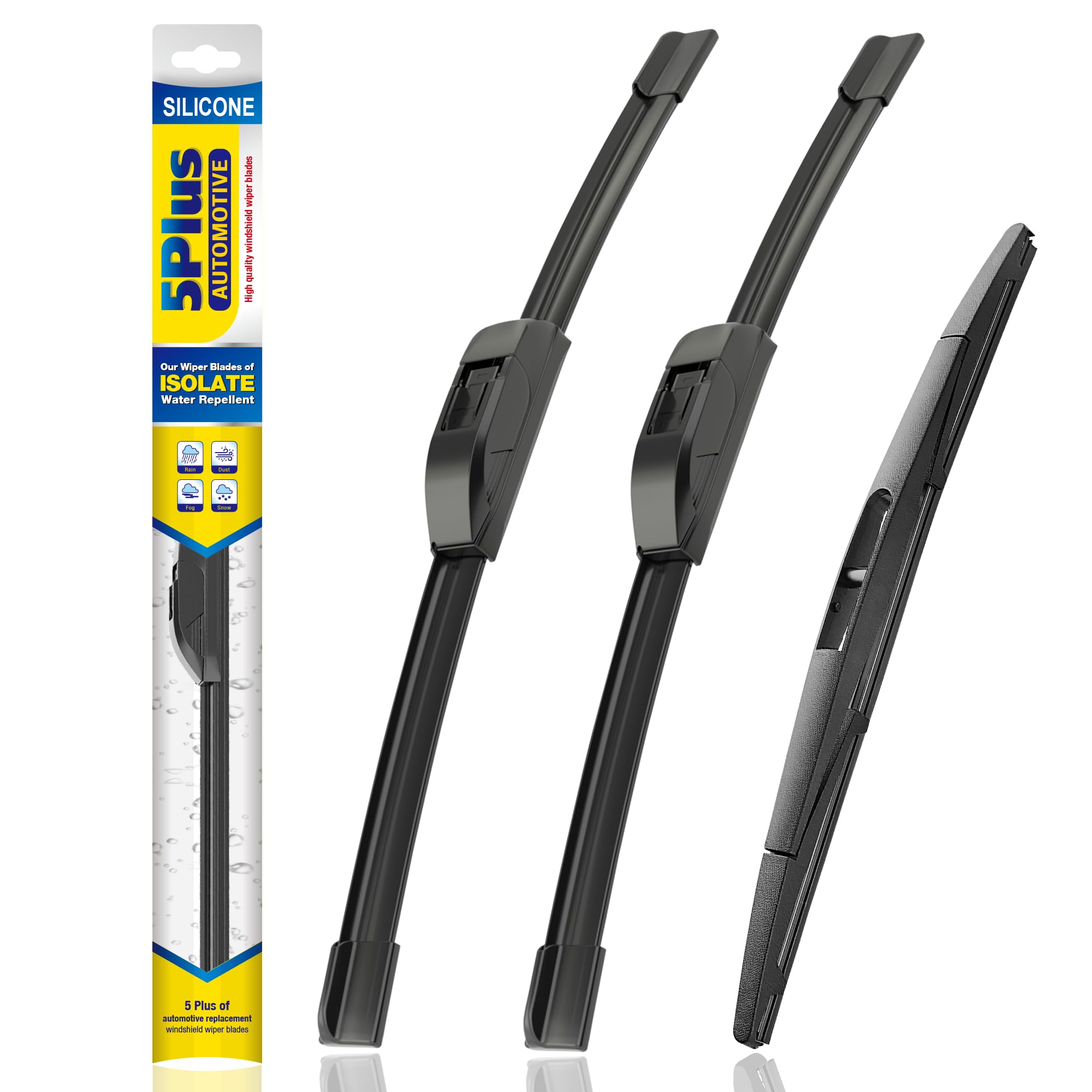 5 Plus Silicone Windshield Wipers Replacement For 2009-2014 Nissan Cube, 2003-2010 Honda Element Wiper Blades(Set Of 3),Automoti