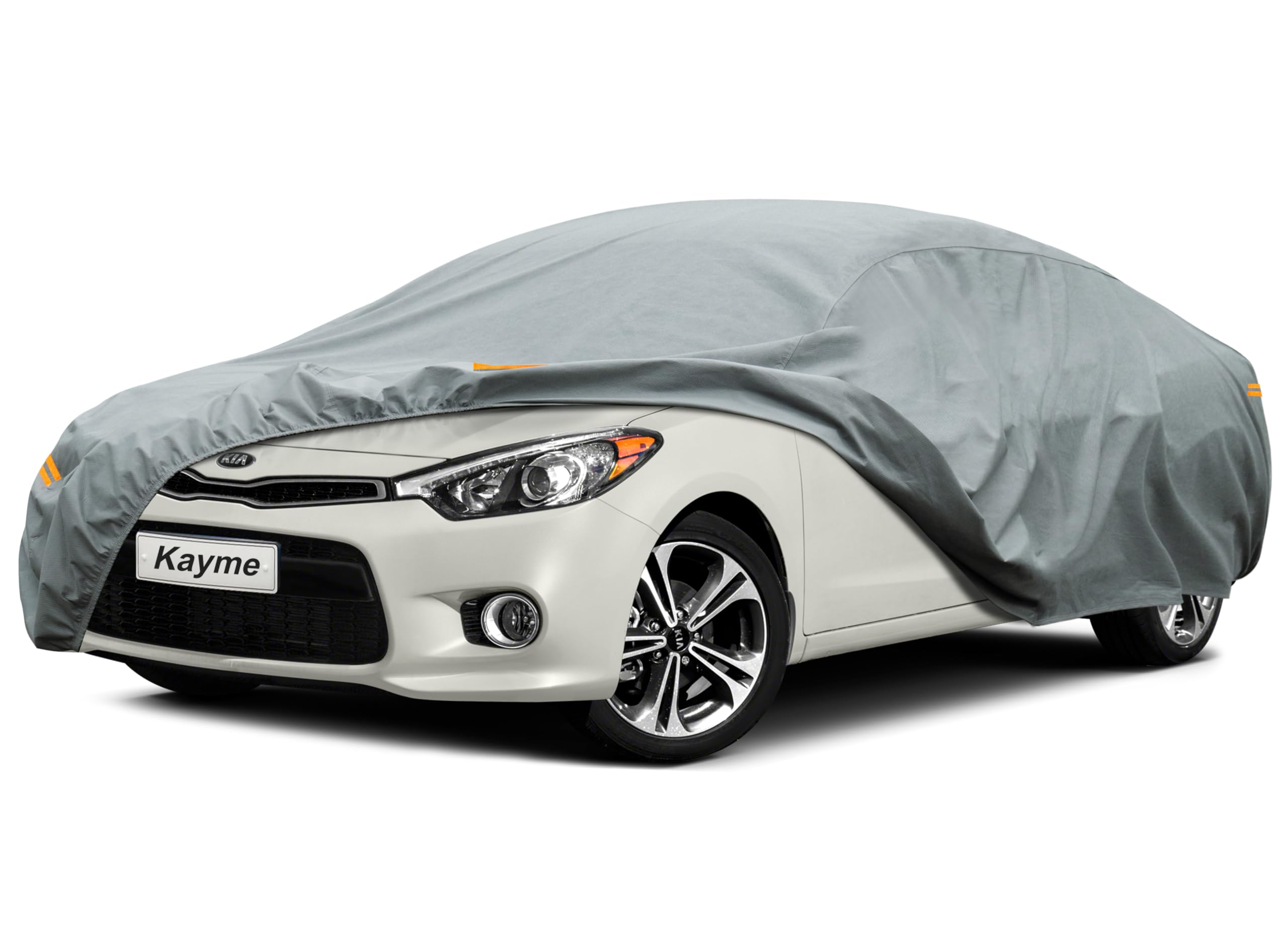 Kayme Heavy Duty Car Cover Custom Fit Kia Forte Koup (2013-2016) Waterproof All Weather For Automobiles, Full Exterior Covers Su