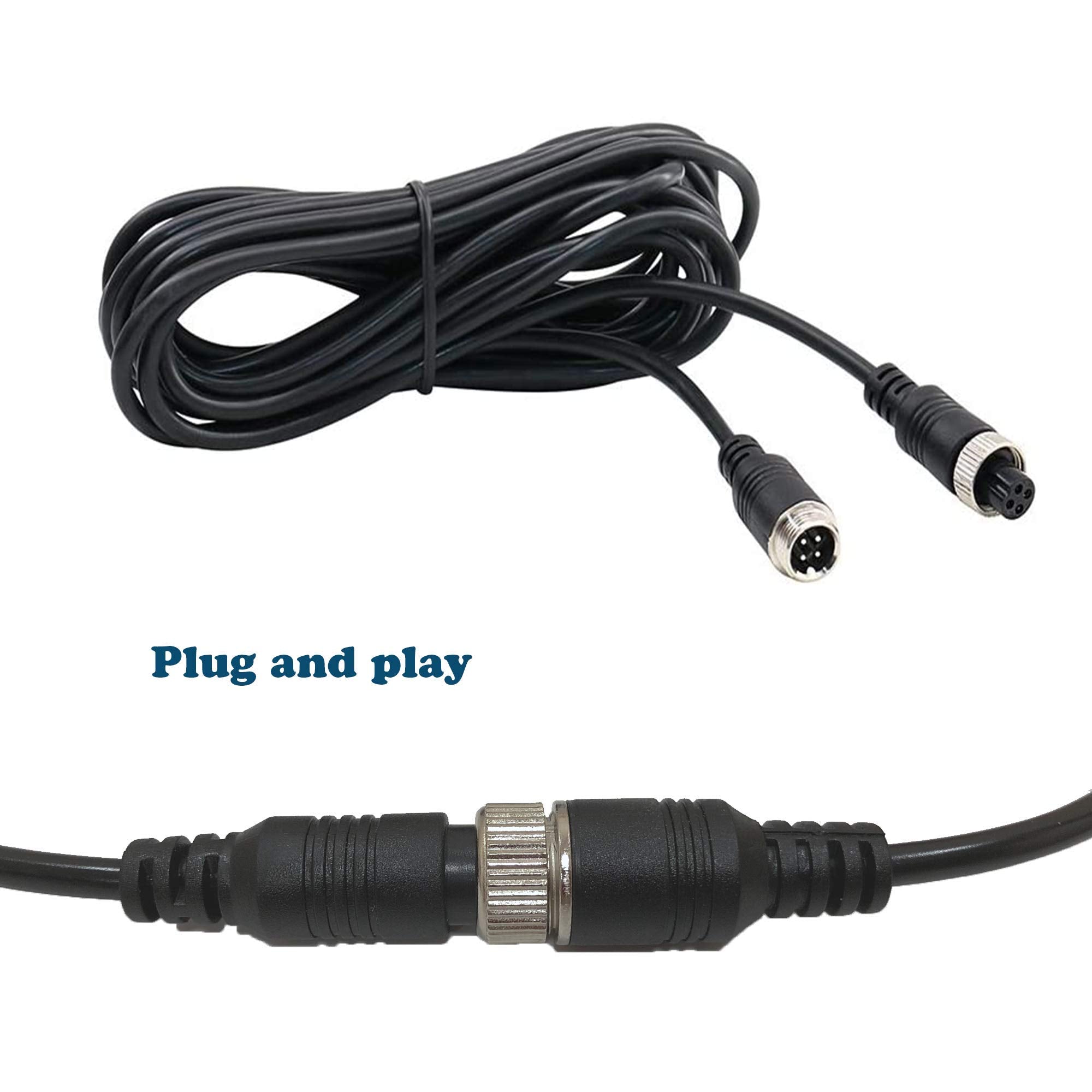 Collyon 67Ft Backup Camera Wire,Car Video Systems,Backup Camera Extension Cable,Shock Extension,4Pin Aviation Video Extension Ca