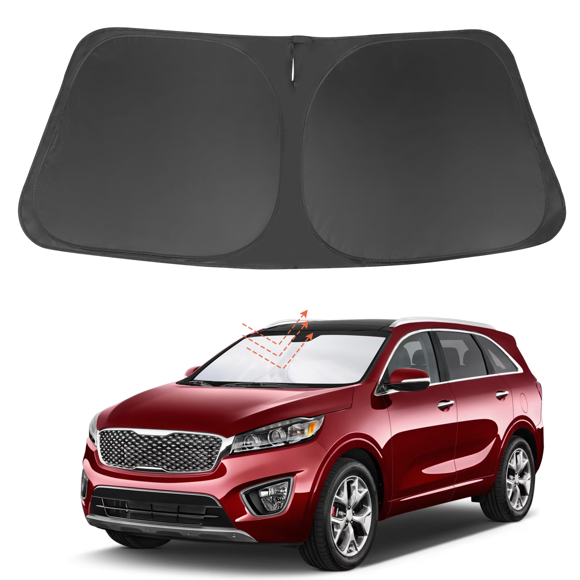 Yycke Windshield Sun Shade Accessories Compatible With 2016-2020 Sorento For Kia Foldable Sunshade Sun Visor Blocks Uv