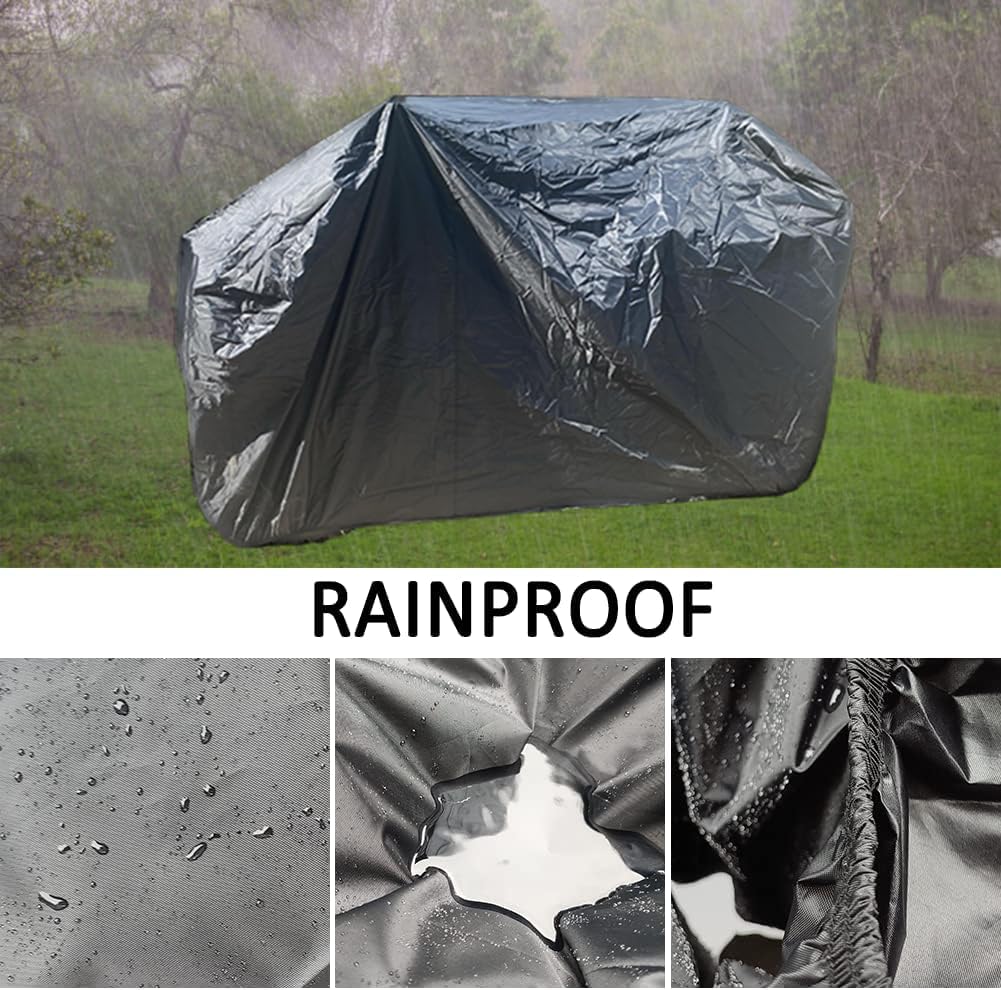 Qymoto Large 2-Up Atv Cover,Xl 4 Wheeler Quad Bike Outdoor Protection Heavy Duty 420D Waterproof Windproof For Cfmoto Cforce,For Polaris Sportsman,Can Am Outlander,Ya Maha Grizzly,Hon Da Atv,Kawasaki