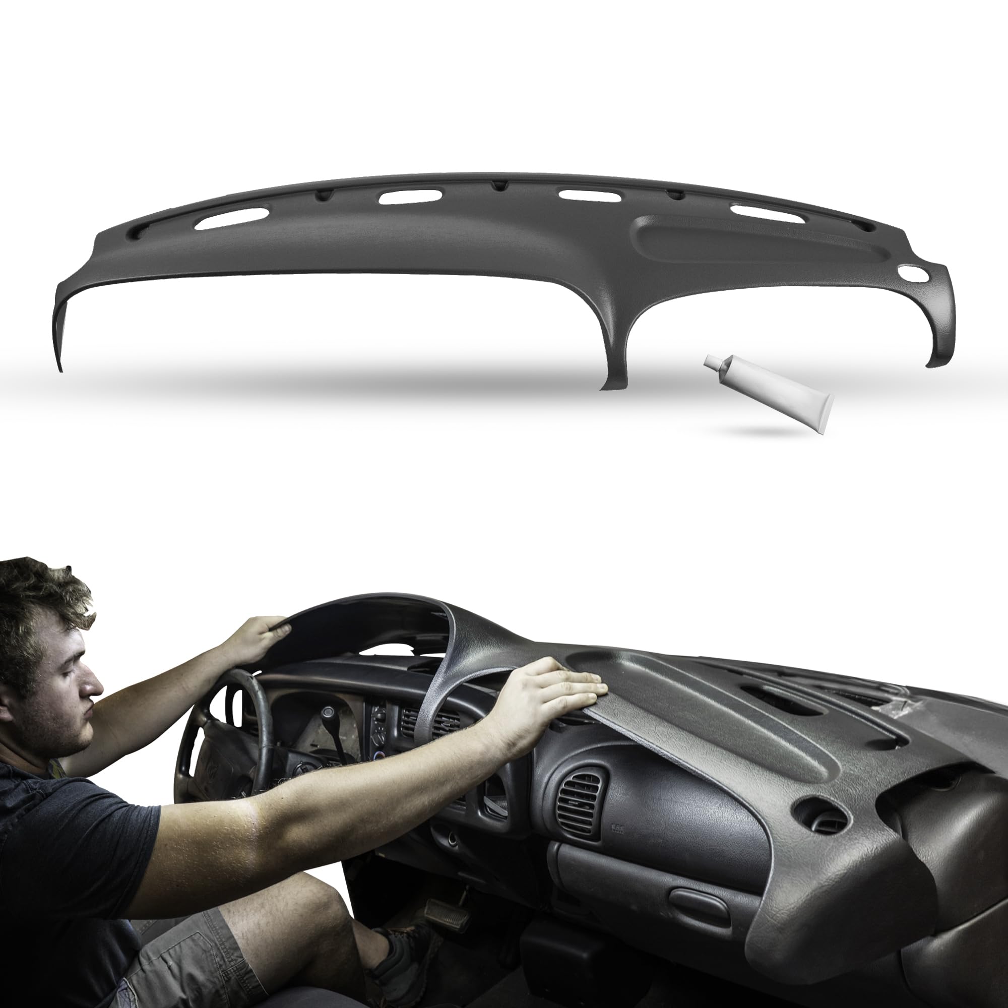 Dashskin American Made (Not Made In China!) Molded Dash Cover Cap Compatible With 1998 1999 2000 2001 Dodge Ram 1500 (98-02 Ram 