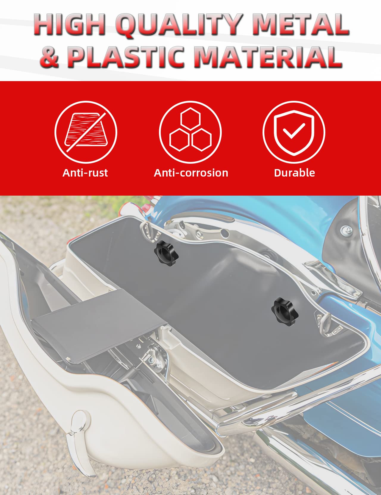 Amazicha Saddlebag Security System Theft Deterrent Bolts Saddle Bag Locks Mounting Screws Compatible For Harley Davidson Touring Road King Street Glide Electra Glide Road Glide 1993-2023