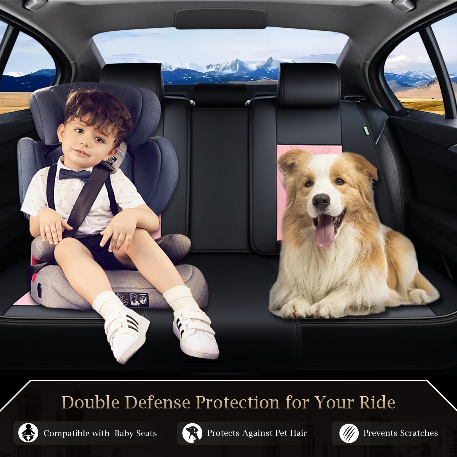 Florich Rear Seat Covers Leather Car Seat Covers Waterproof Back Seat Cover Automotive Seat Covers Universal Seat Cushion Protec