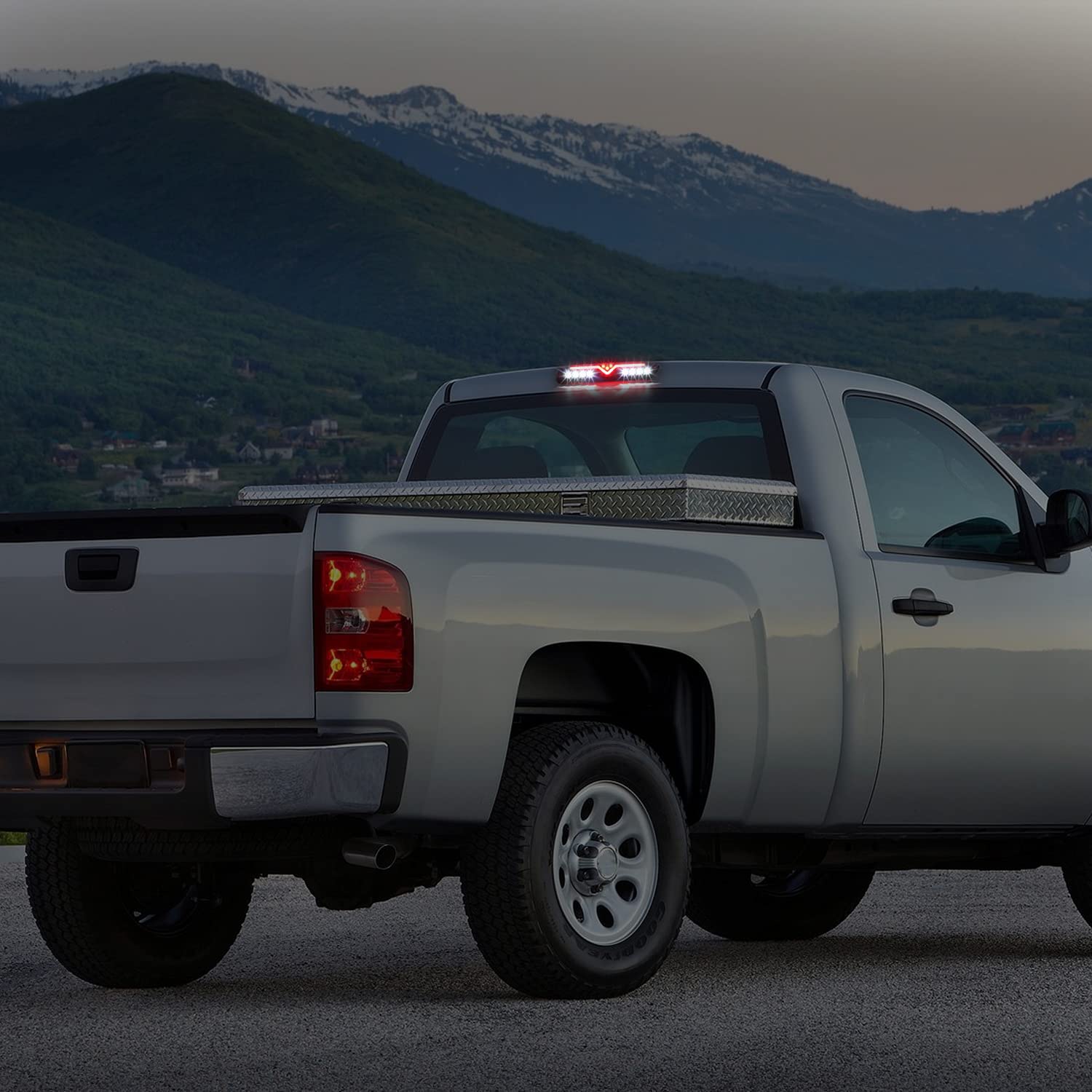 Partsam High Mount Stop Light Led 3Rd Brake Replacement For 07-13 Silverado/Sierra 1500 2500Hd 3500Hd Third Rear Cab Roof Center Tail Cargo Lamp(Smoke Lens)