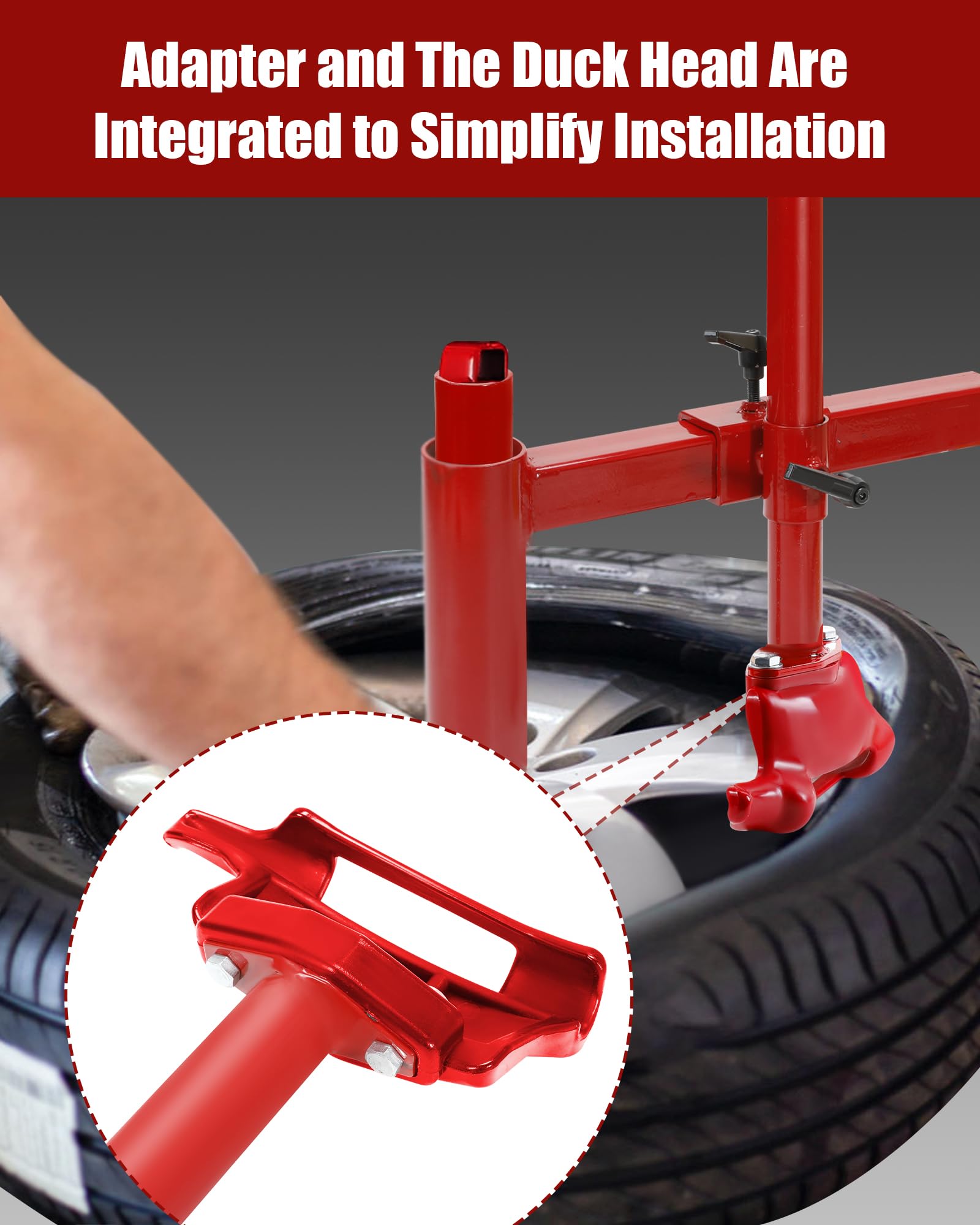 Exodios Upgrade Manual Tire Changer Duck Head Kit With Silver Cone, With Tire Changer Duck Head Fit For Most Car Tires (Without