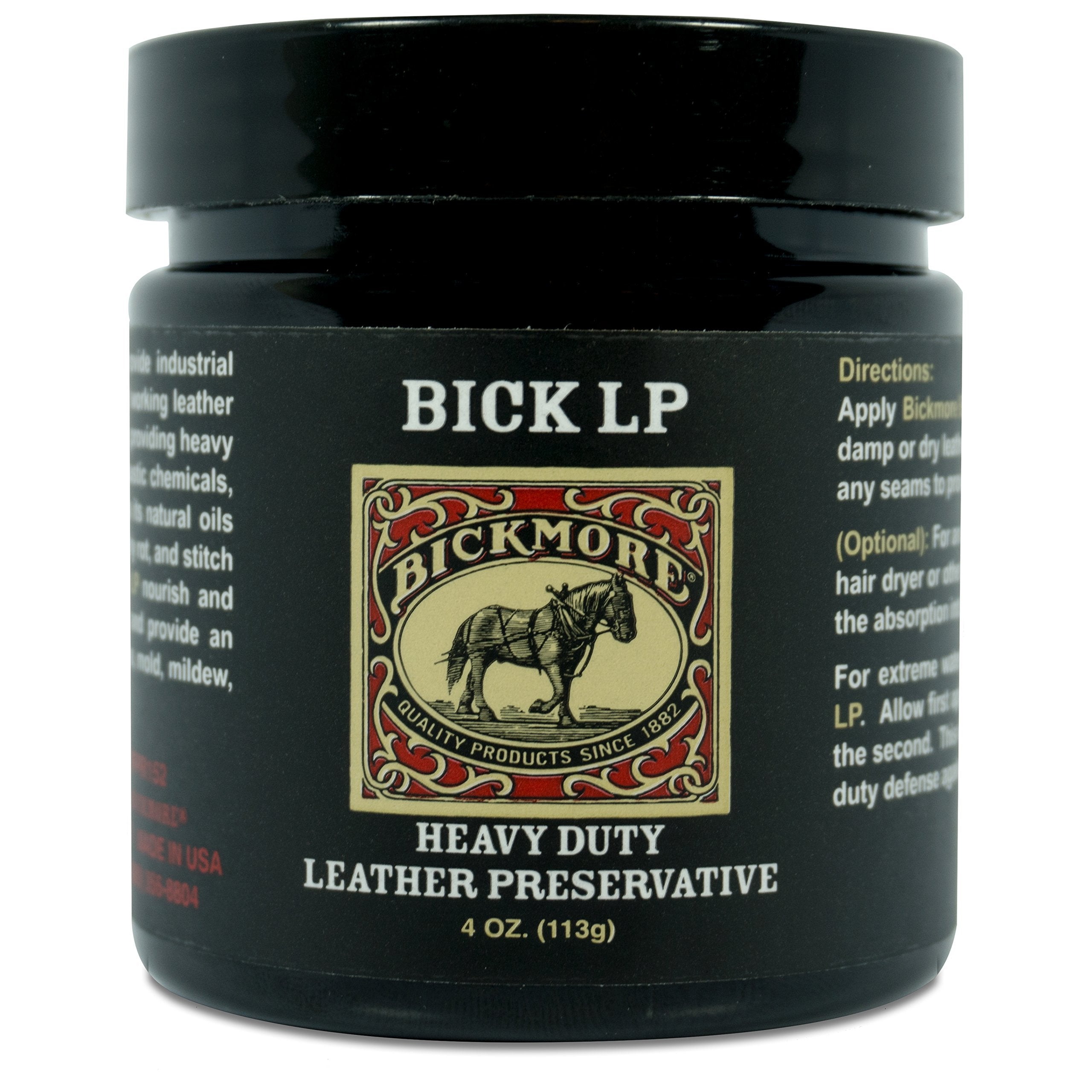 Bickmore Leather Conditioner, Scratch Repair Bick Lp 4Oz - Heavy Duty Lp Leather Preservative | Leather Protector, Softener And Restorer Balm For Dry, Cracked, And Scratched Leather | Made In Usa