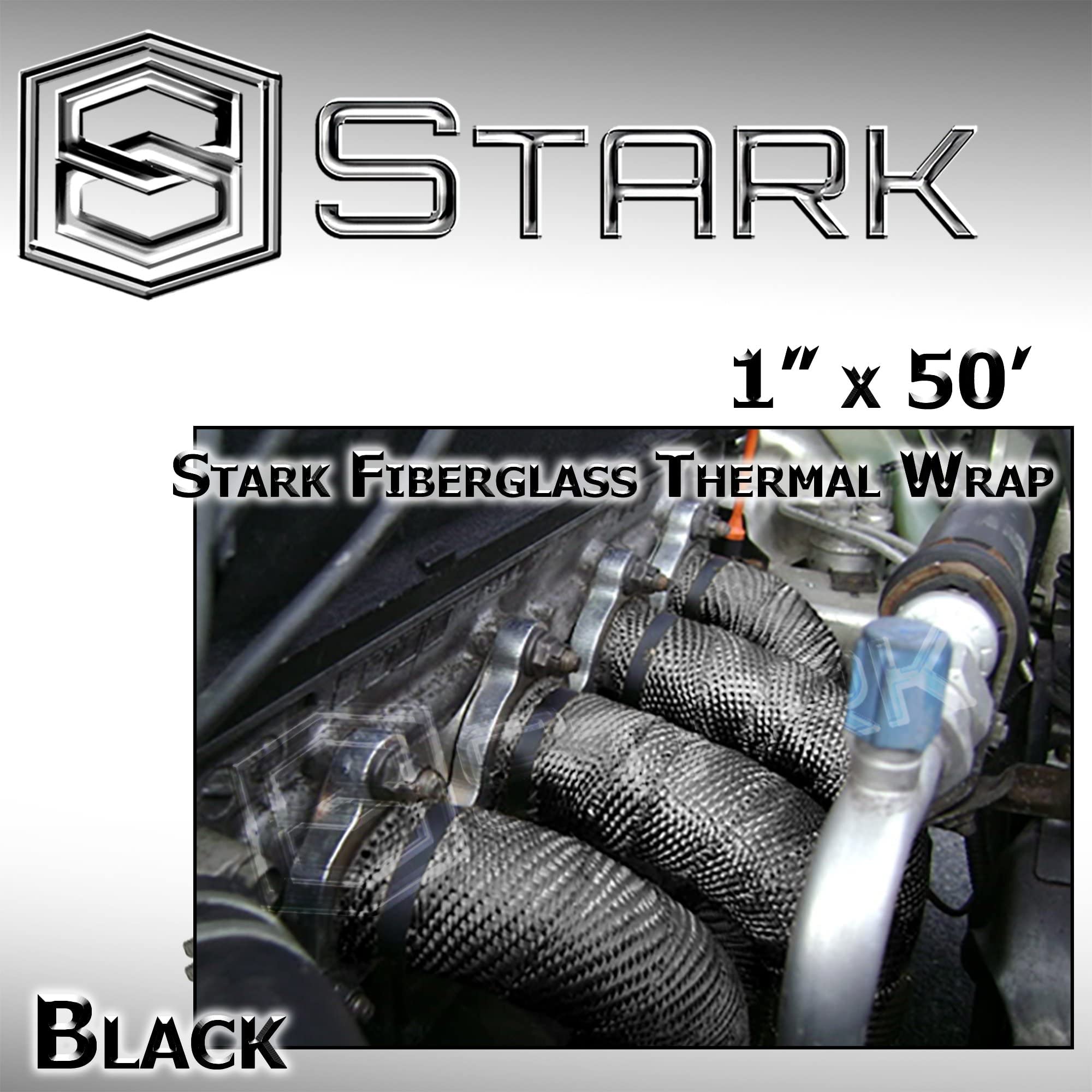 Stark Thermal Wrap 1' Wide X 50' Long - Fiberglass Heat Shield Exhaust Manifold/Header Wrap - Blue