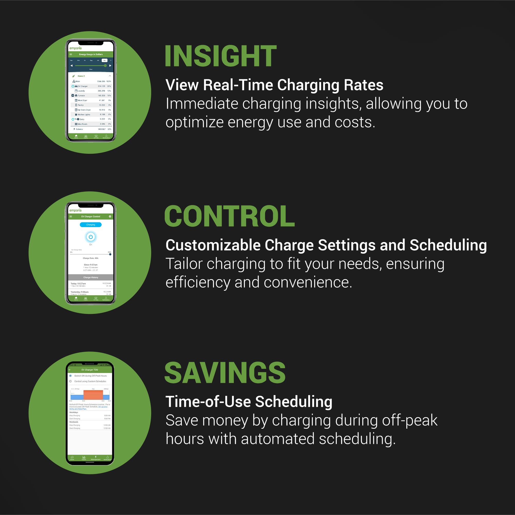 Emporia Level 2 Ev Charger W/ J1772 Charger, 48 Amp, Preconfigured For Hardwired Install With Whip, Ul/Energy Star Wifi Enabled