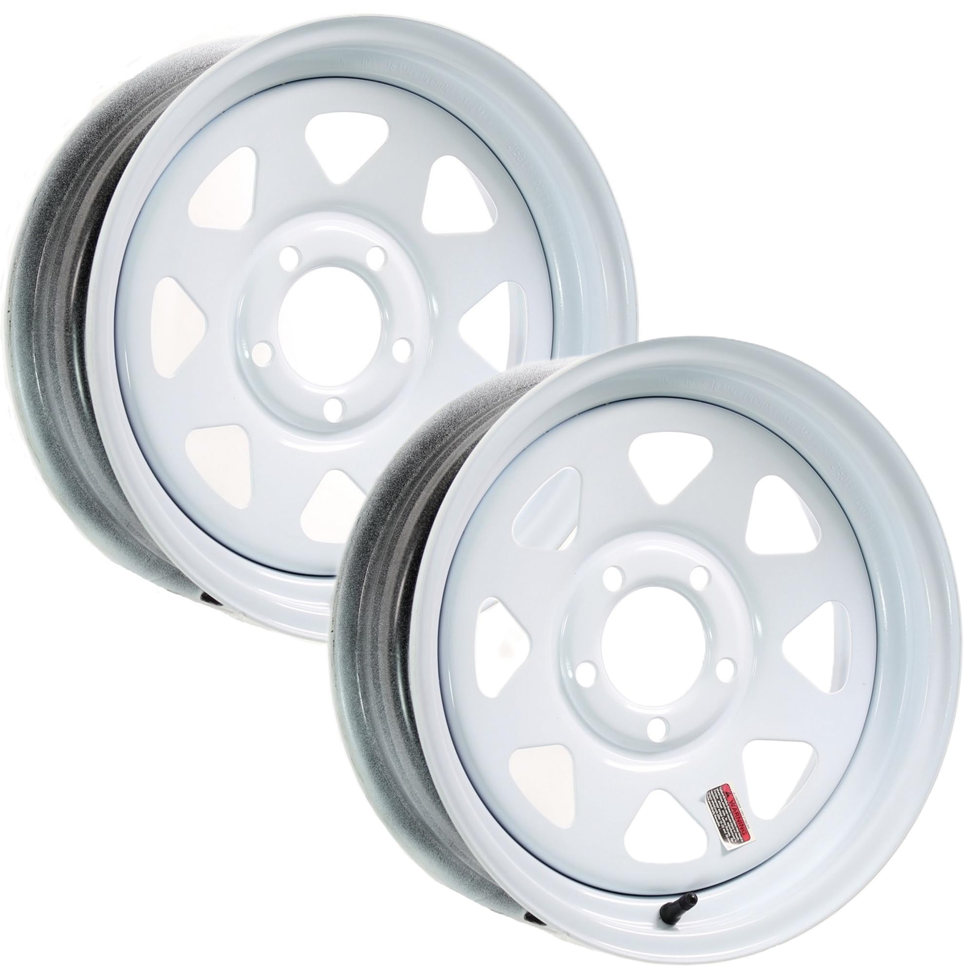 eCustomrim 2-Pack Trailer Rims Wheels 13 13X4.5 5 Lug Hole Bolt White Spoke Design
