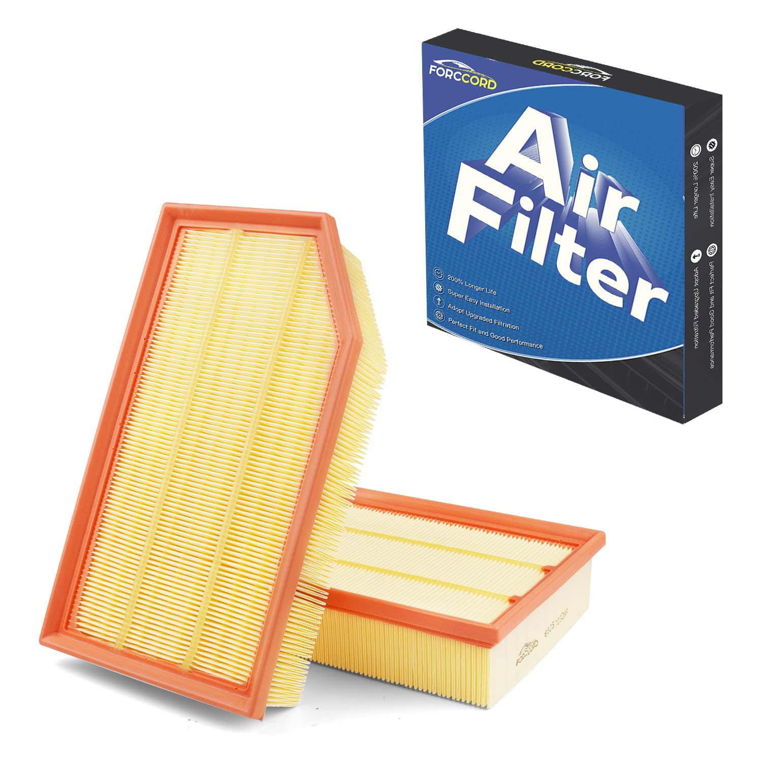 Forccord 2-Pack Engine Air Filter Fits For Jeep Wrangler (2018-2025), Jeep Gladiator (2020-2025) Air Filter Replacement For 68257030Aa Wrangler Car Accessories