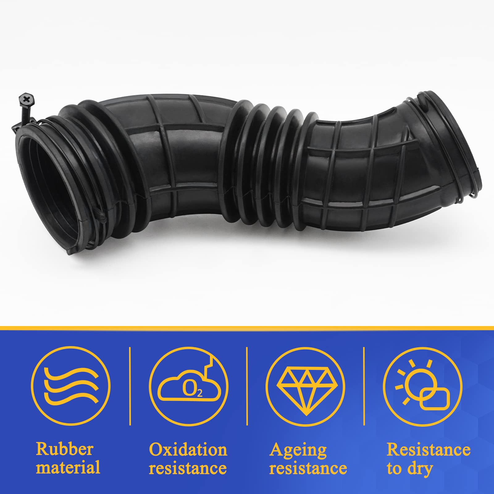 Honda Air Cleaner Intake Hose Tube With Clamps For 2009-2012 Accord 4 Door Sedan (2.4L, Oem# 17228-R40-A00 696-052)