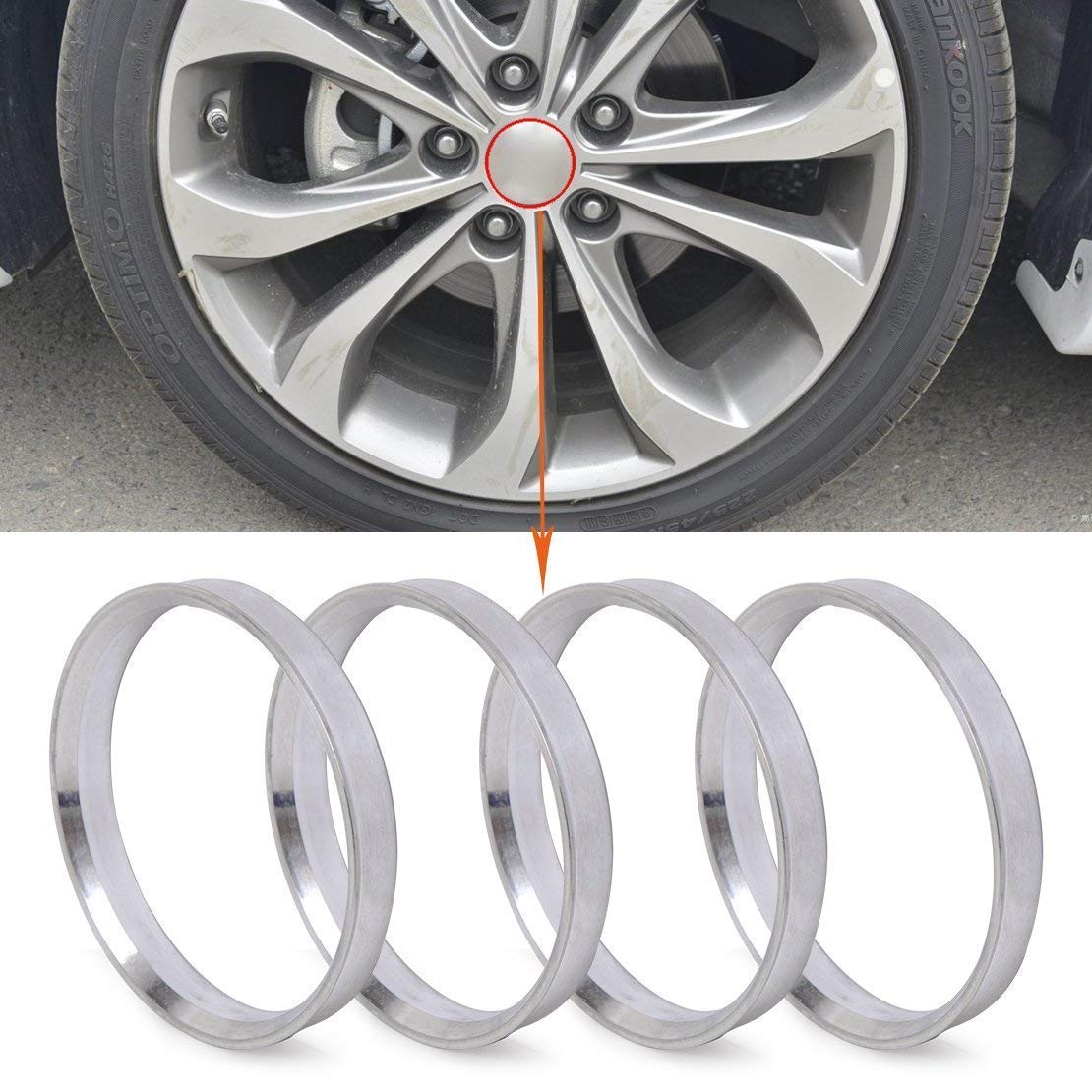 Zhteapr 4Pcs Wheel Hub Centric Rings 67.1 To 64.1 - Od=67.1Mm Id=64.1Mm - Aluminium Alloy Wheel Hubrings 64.1 To 67.1