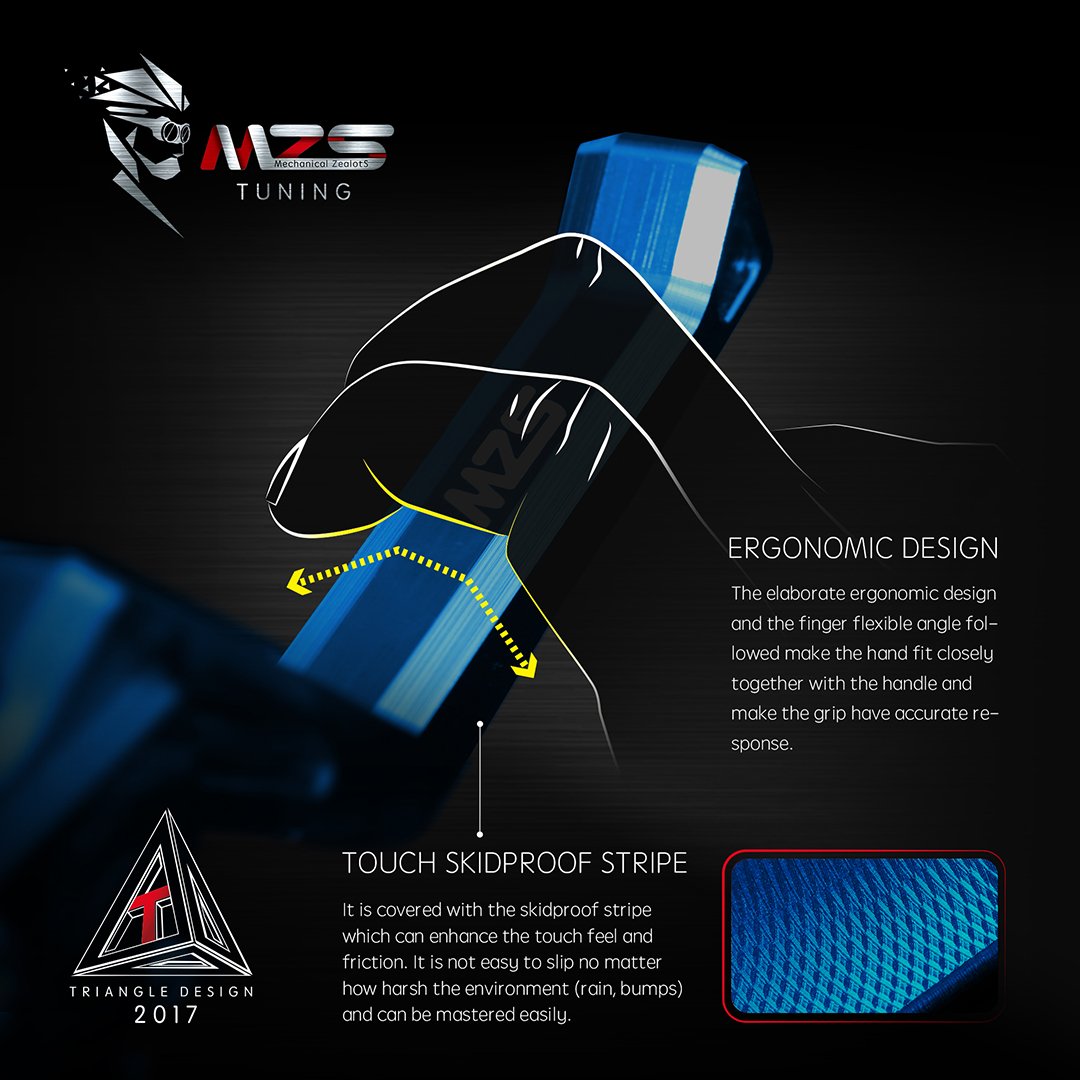 Mzs Blue Motorcycle Clutch Brake Levers Short Compatible With Z400 19-23 / Z125 17-24 / Ex 400 18-23 / Ex300 13-18 / Ex 250 08-1