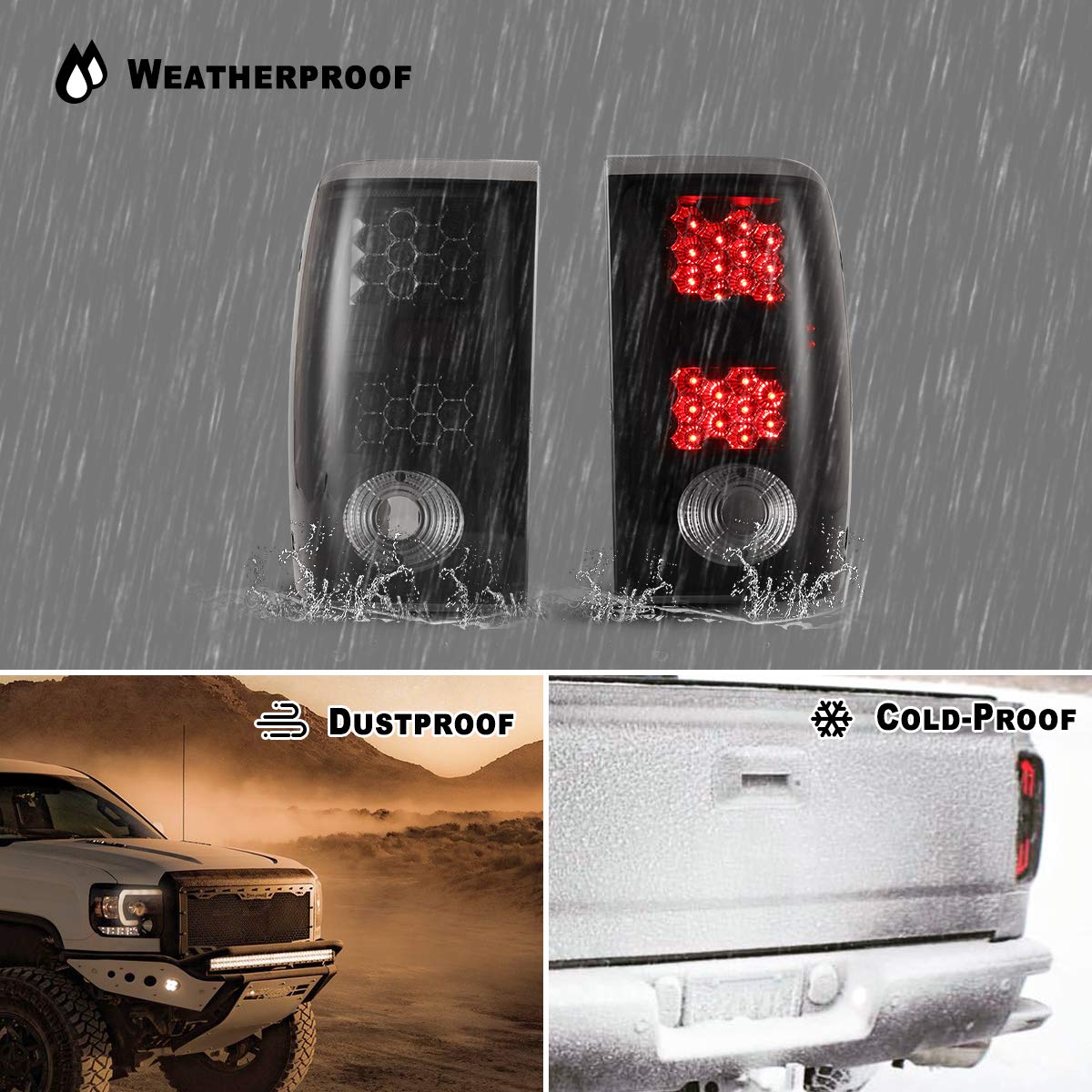 Nixon Offroad Tail Lights For 2001 2002 2003 2004 2005 Ford Ranger Excluding Stx Models Smoked Lens (Smoked)