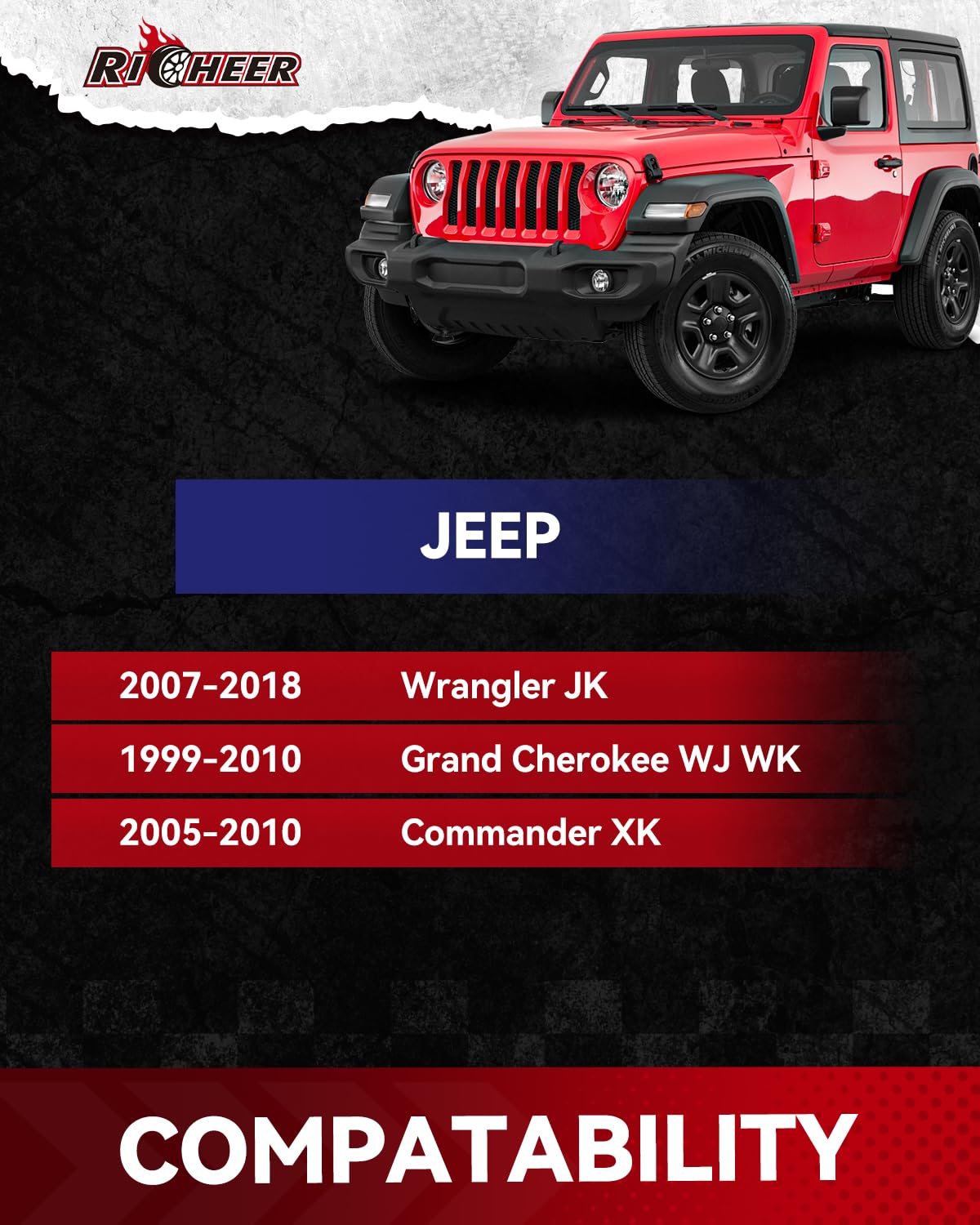 Richeer 5X5 Hubcentric Wheel Spacers For 2007-2017 Wrangler Jk Jku 1999-2009 Grand Cherokee Wj Wk 2006-2010 Commander Xk, 4Pcs 2