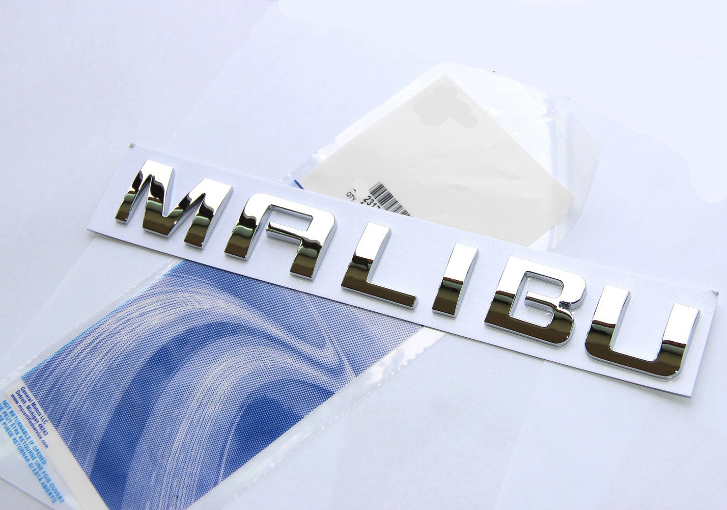 Yoaoo 1X Oem Malibu Nameplate Abs Letter Emblem Badge Replacement For Malibu Glossy (Chrome)