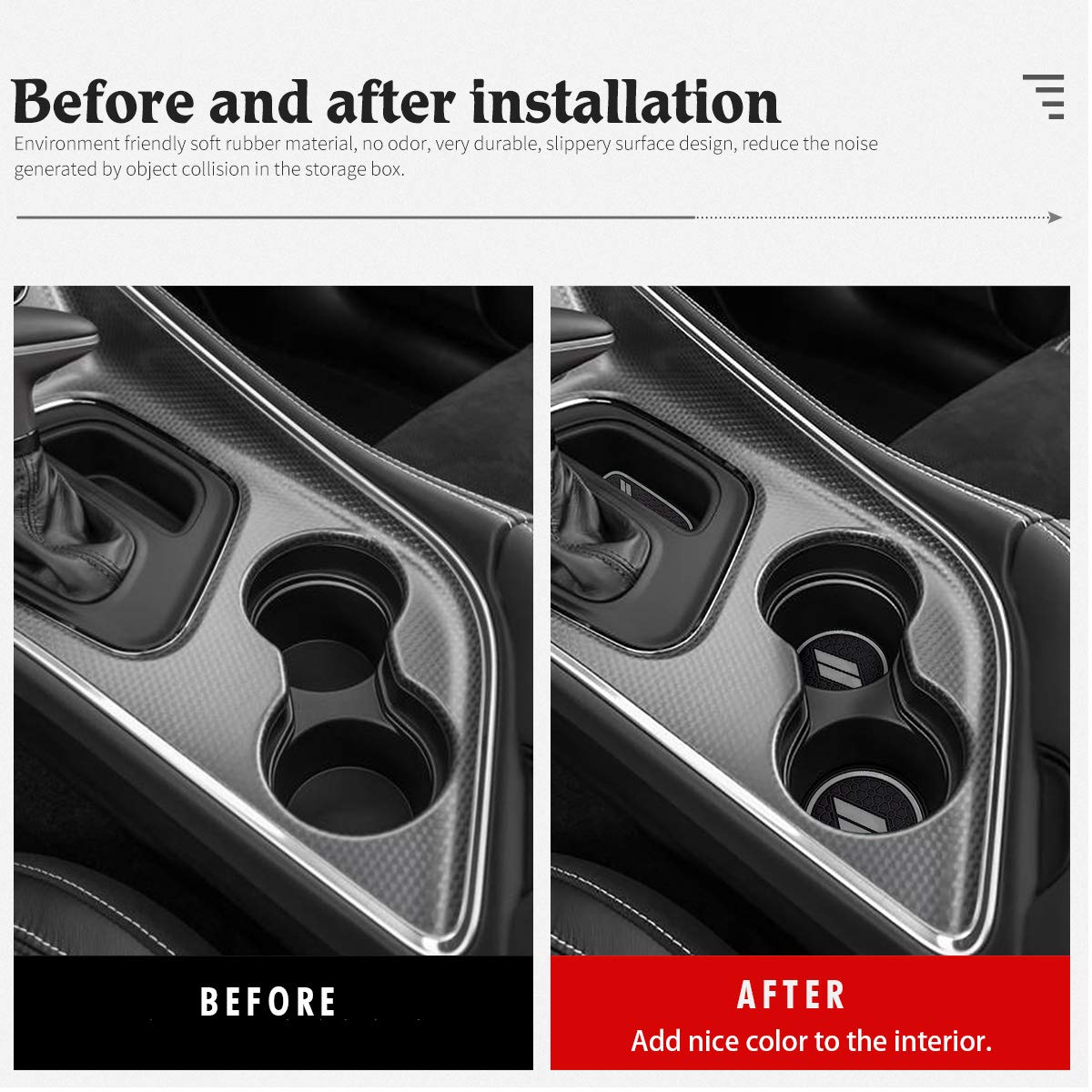 Auovo 11Pcs Anti-Dust Mats For Challenger Accessories 2015-2023 Custom Interior Cup Holder Inserts Door Pocket Center Console Liners For Challenger 2021 (Gray)