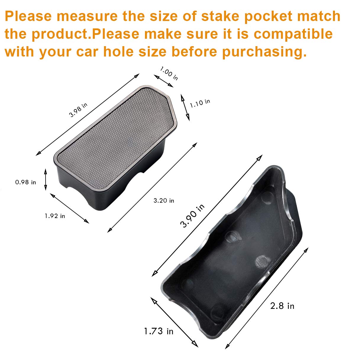 Moonlinks GMC Canyon Stake Pocket Covers, 2 Pack, ABS Material, for 2015-2020 GMC Canyon/Chevy Colorado, Canyon Color