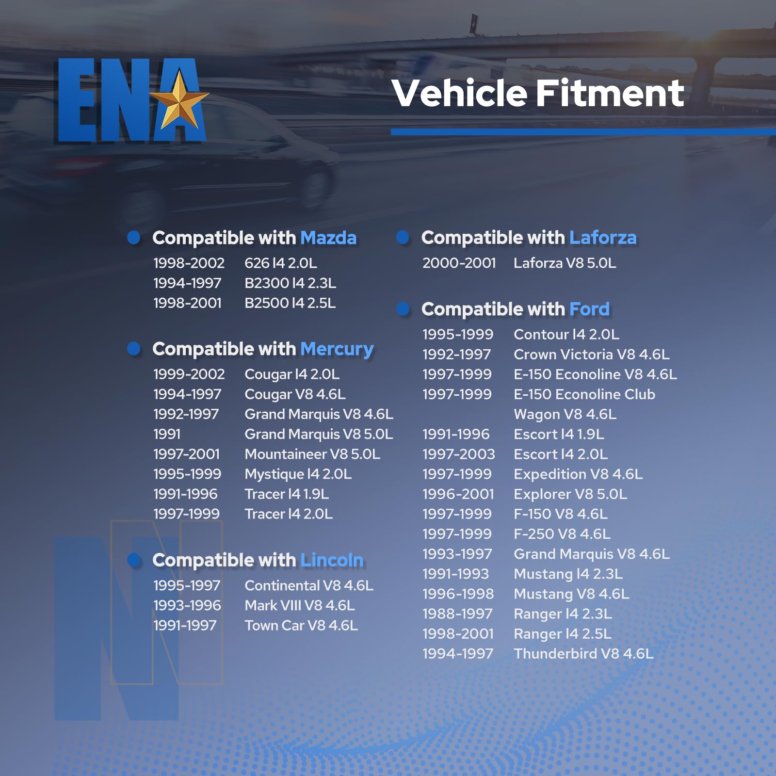 ENA Set of 2 Ignition Coil Pack Compatible with Ford Lincoln Mazda Mercury F150 F250 Contour E150 Escort Explorer Mustang Ranger