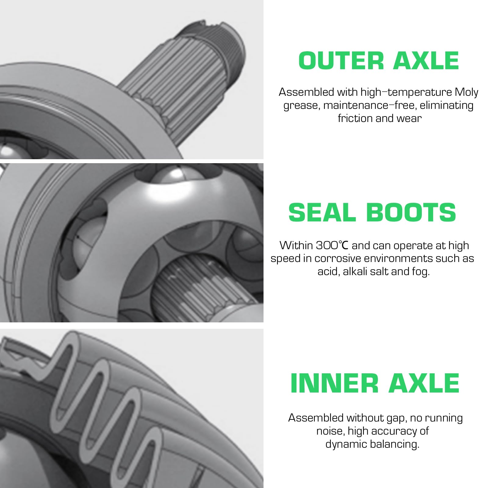 Youxmoto Front Left/Right CV Axle Fit for Polaris Ranger Midsize 500 570 (Crew EPS)/ EV/ETX 2015 2016 2017 2018 2019 2020 2021 2