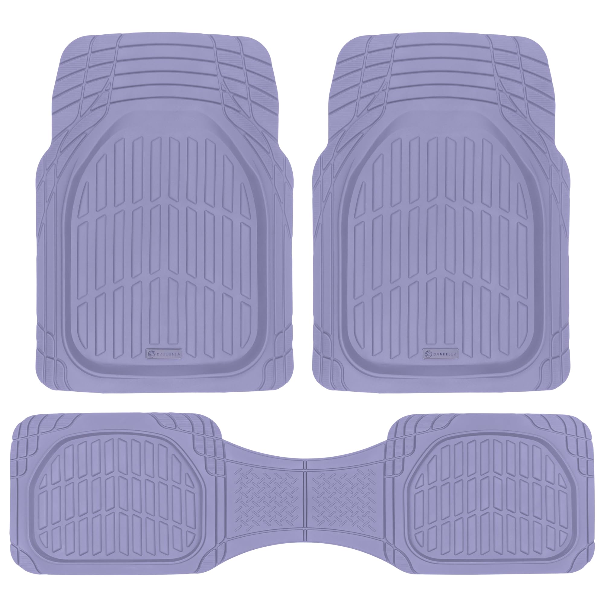 Carbella Rubber 4-Piece Lavender Car Floor Mats -Universal Trim To Fit All Weather Lavender Car Accessories - Girl Car Accessori