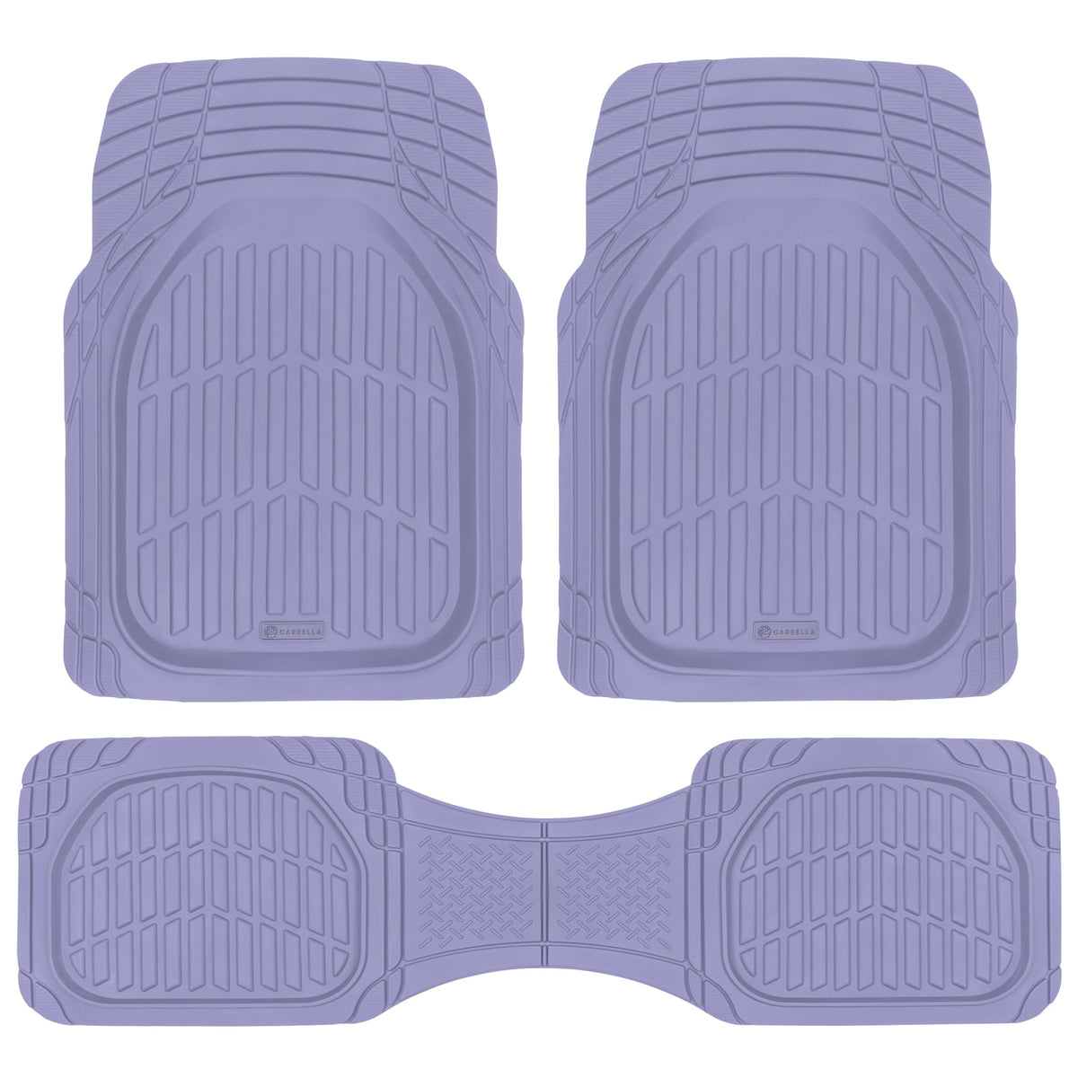 Carbella Rubber 4-Piece Lavender Car Floor Mats -Universal Trim To Fit All Weather Lavender Car Accessories - Girl Car Accessori